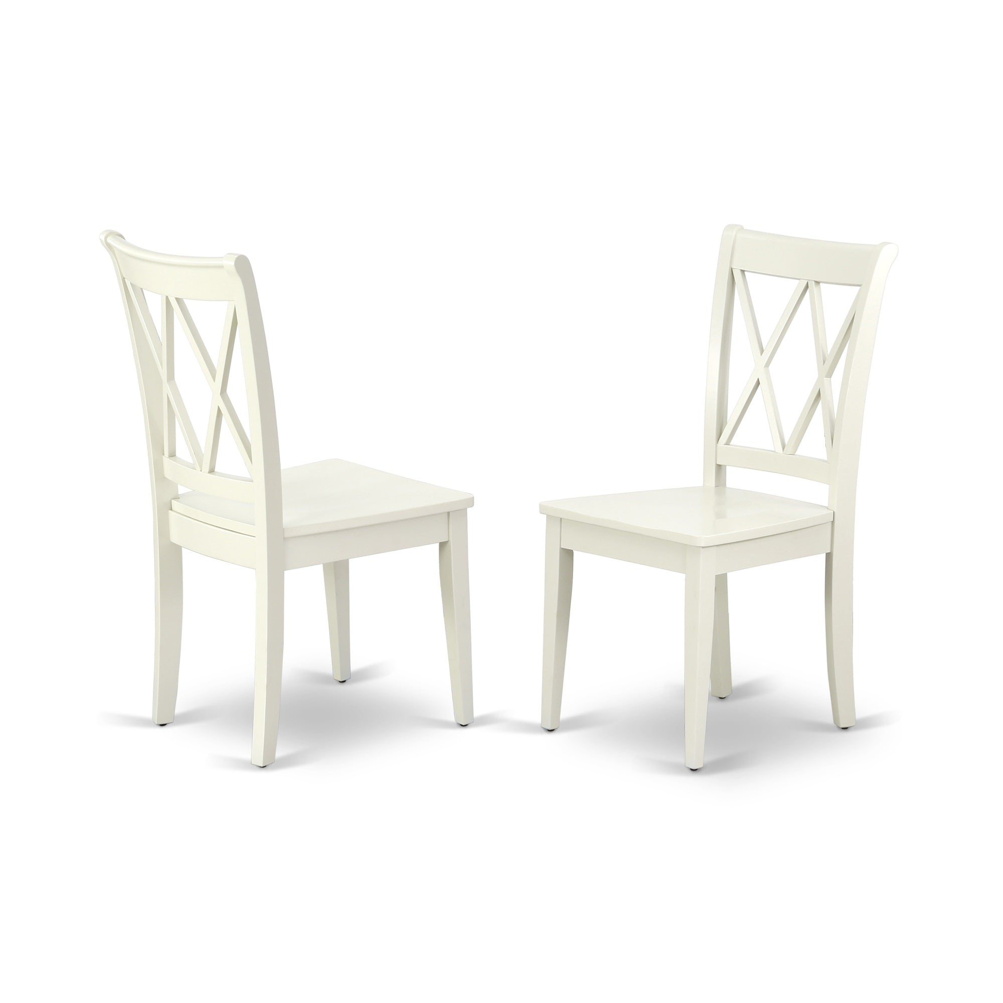Ergode Ndcl5-Lwh-W Dining Table Set 5 Pcs - Linen White Finish, Double X-Back Chairs, Extendable Table, Asian Rubber Wood, Easy Assembly