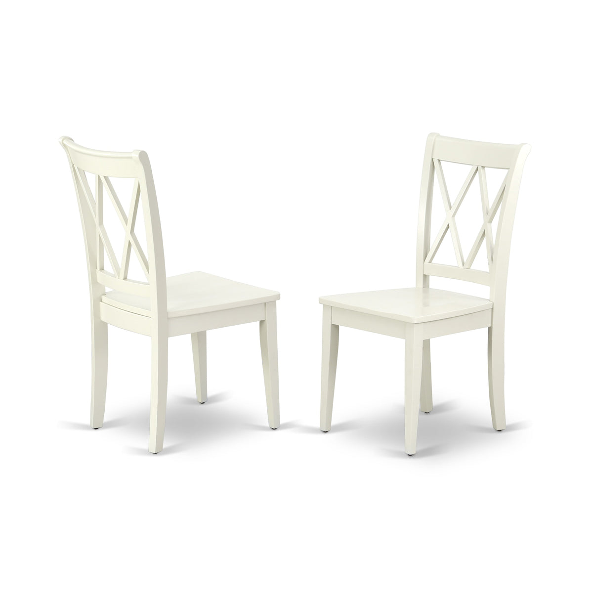 Ergode Ndcl5-Lwh-W Dining Table Set 5 Pcs - Linen White Finish, Double X-Back Chairs, Extendable Table, Asian Rubber Wood, Easy Assembly
