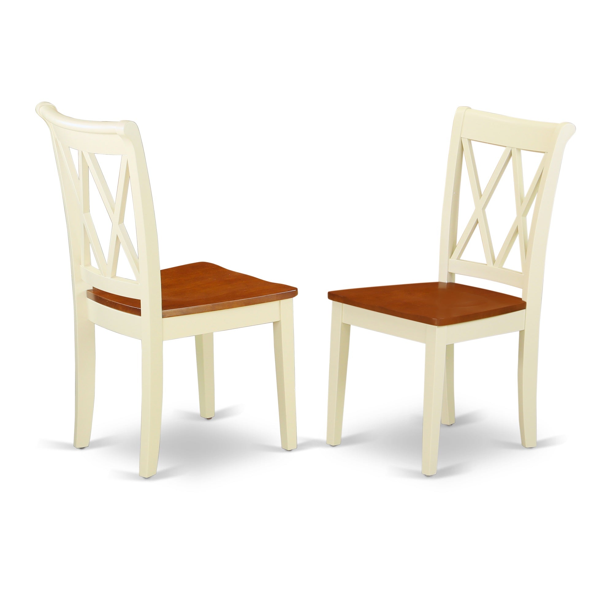 East West Furniture Ndcl5-Whi-W Modern Dining Table Set 5 Pcs- 4 Brilliant Wood Chairs And An Elegant Breakfast Table - Cherry Finish Hardwood Chair Seat And Table Top - Buttermilk Finish Hardwood Structure.