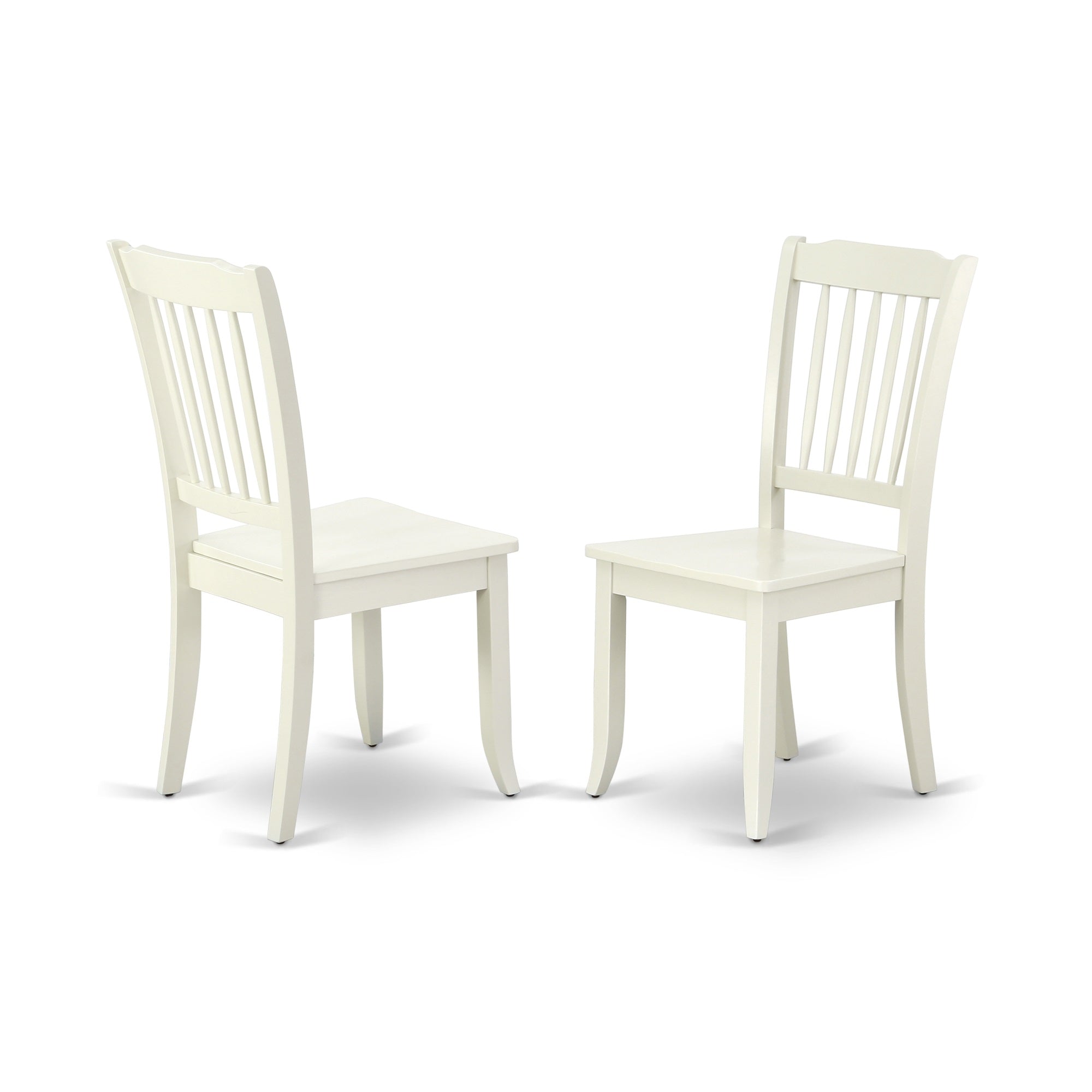 Ergode Ndda5-Lwh-W Kitchen Table Set - 5-Piece Dining Room Set With Linen White Finish - Solid Wood Seats And Table Top - Slatted Back Design - Easy Assembly