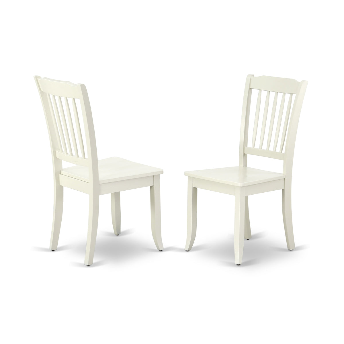 Ergode Ndda5-Lwh-W Kitchen Table Set - 5-Piece Dining Room Set With Linen White Finish - Solid Wood Seats And Table Top - Slatted Back Design - Easy Assembly