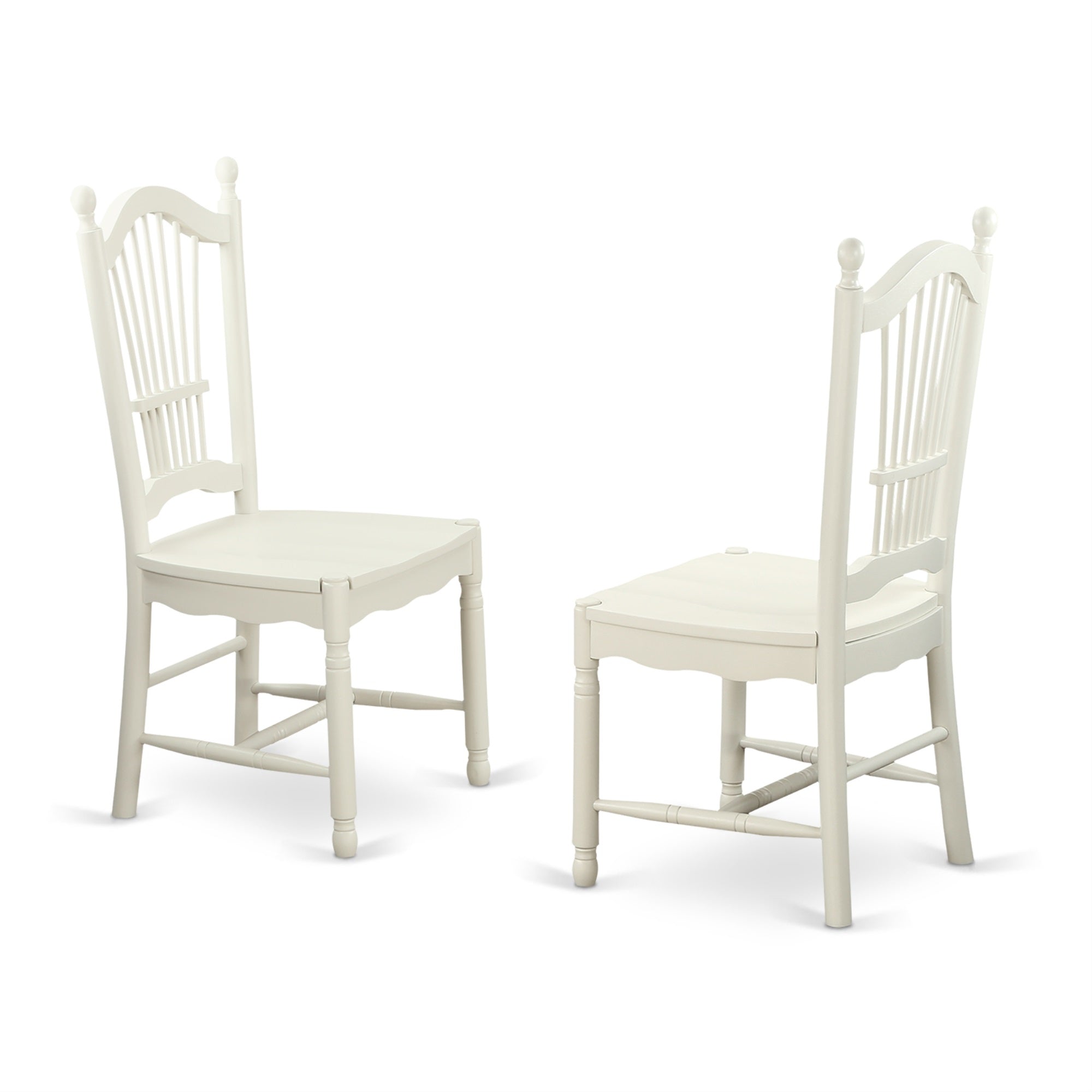 Ergode Nddo5-Lwh-W Modern Dining Table Set 5 Pcs - 4 Chairs & Wood Table - Linen White Hardwood Seat - Asian Rubber Wood - Easy Assembly & Cleaning