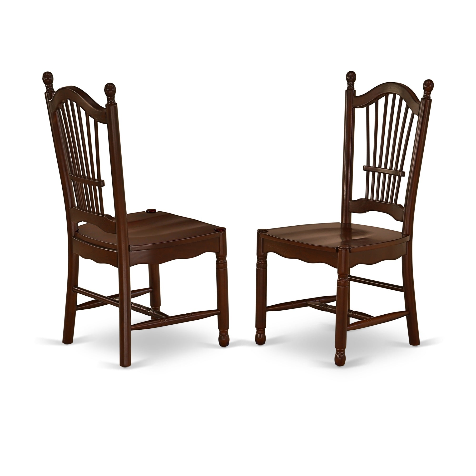 East West Furniture Nddo5-Mah-W Dining Room Table Set 5 Pcs- 4 Awesome Wooden Chairs And An Eye-Catching Wood Table - Mahogany Finish Solid Wood Chair Seat - Mahogany Finish Hardwood Frame.