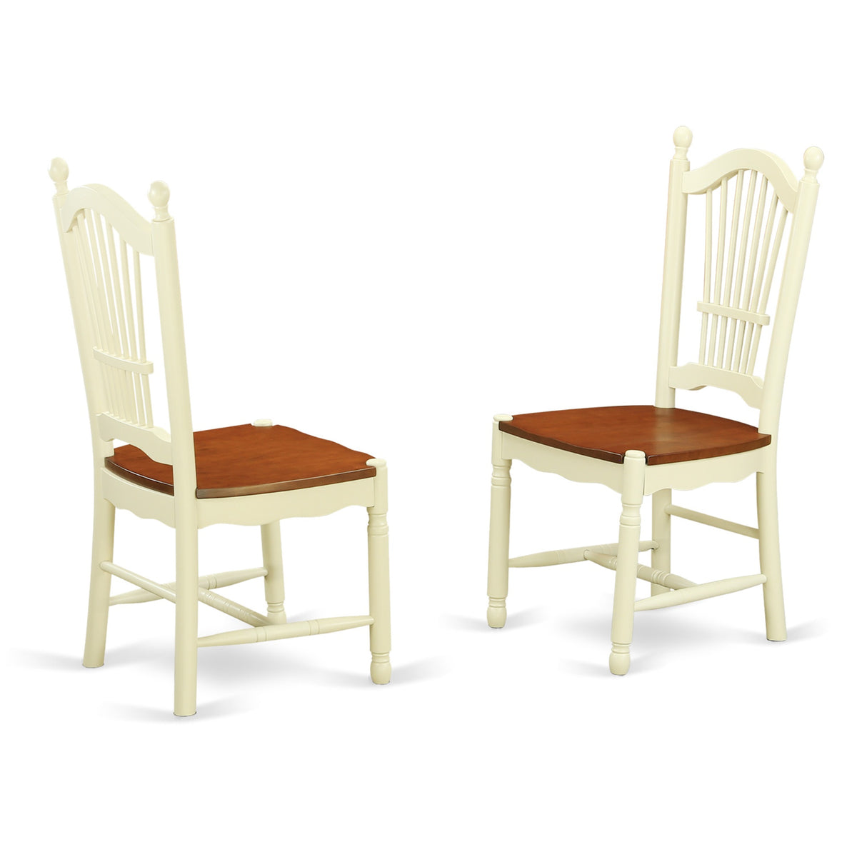 Ergode Nddo5-Whi-W Kitchen Table Set - 5-Piece Dining Set With 4 Chairs And Eye-Catching Wooden Table - Cherry Finish Seat, Buttermilk Structure
