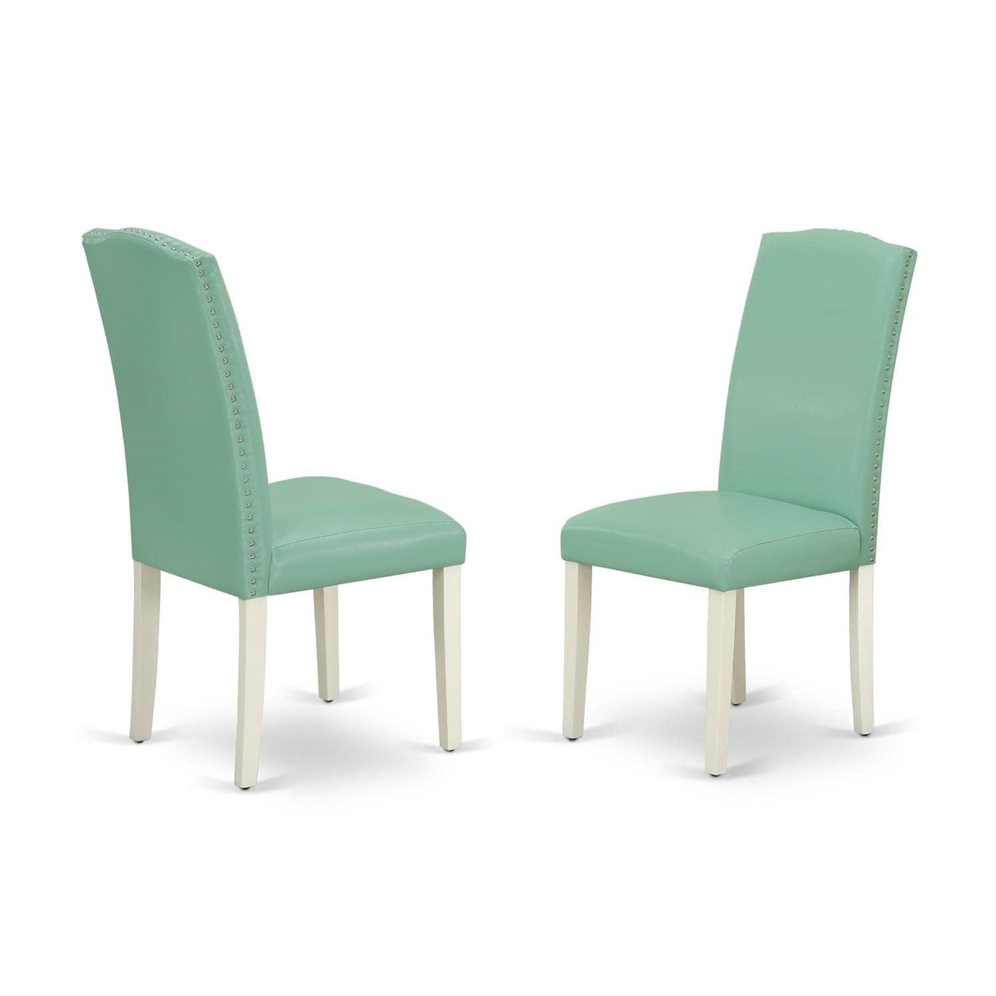 Casafoyer Norden 3 Piece Room Furniture Set Contains A Rectangle Dining Table With Dropleaf And 2 Pond Faux Leather Parsons Chairs, 30X48 Inch, Nden3-Lwh-57