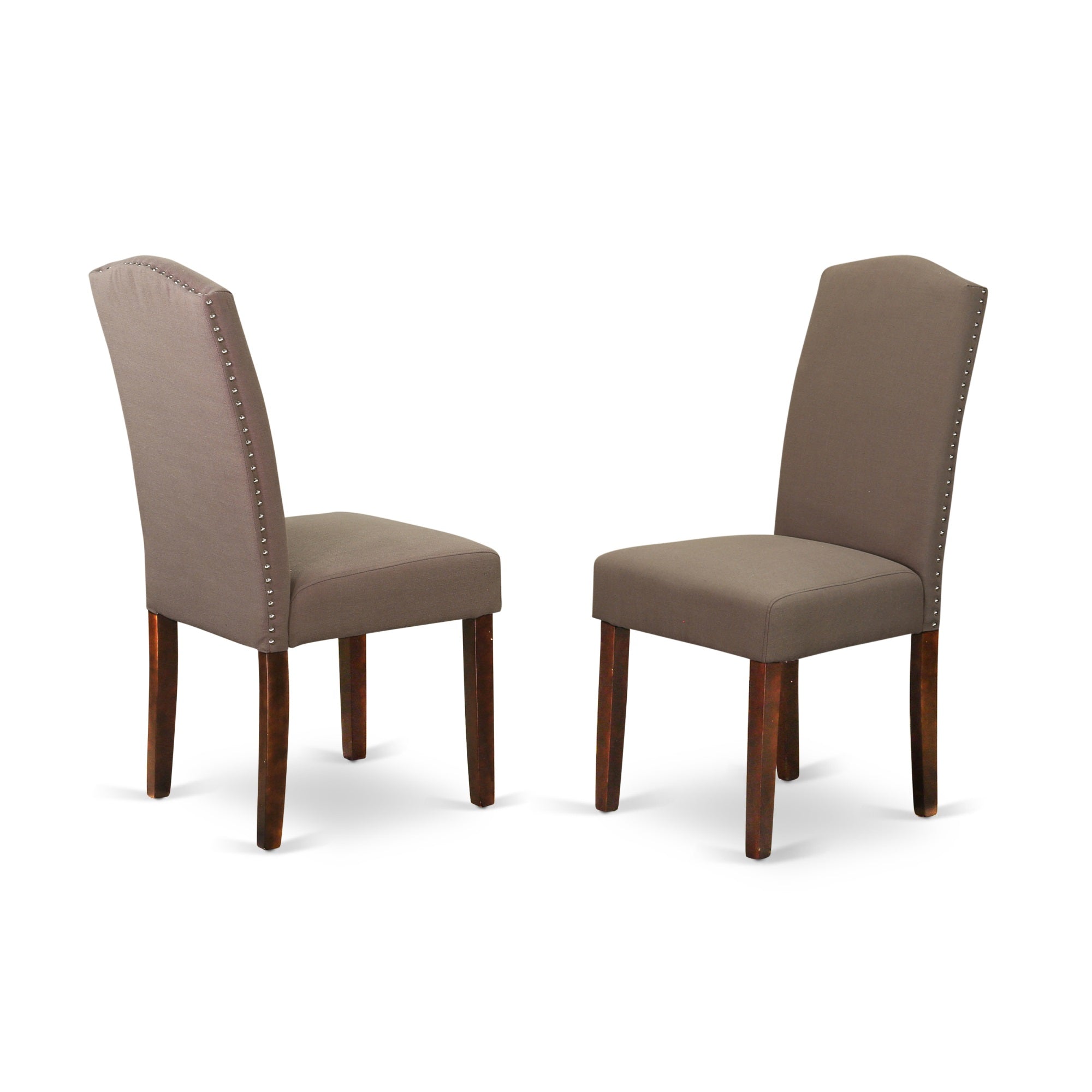 East West Furniture Nden5-Mah-18 Dinette Set 5 Pcs - Four Parson Chairs And A Breakfast Table - Mahogany Finish Hardwood - Coffee Color Linen Fabric