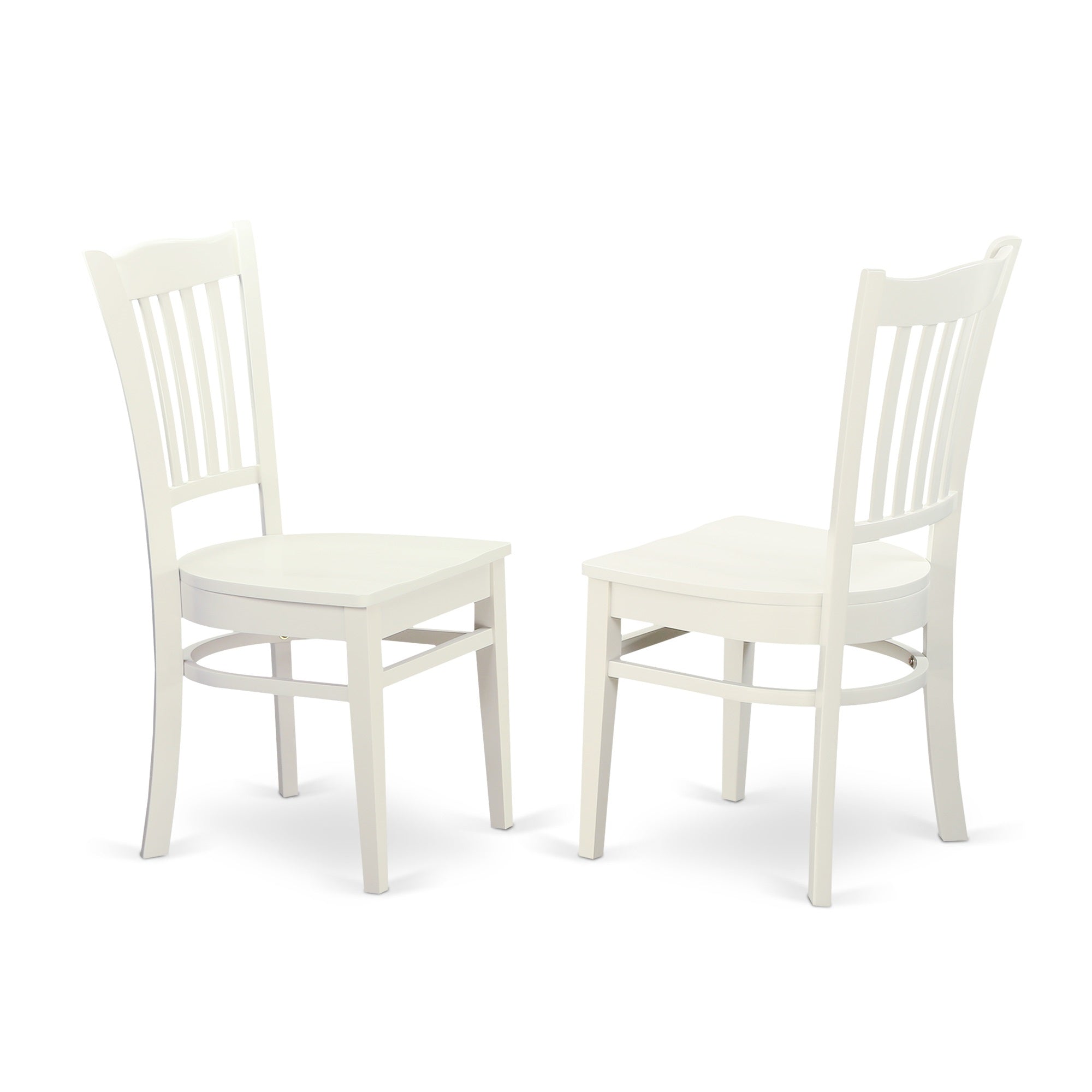 Ergode Ndgr5-Lwh-W 5Pc Dinette Set - Stylish Dining Room Table & Chairs With Hardwood Seat & Slat Back, Linen White Finish