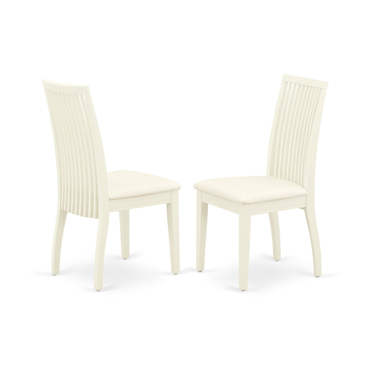 Ergode Ndip5-Lwh-C 5Pc Wood Dining Table Set - Rectangular Modern Design, Linen White Finish, 4 Chairs With Linen Fabric Seats, Solid Wood Frame. Perfect For Dining Or Game Nights.