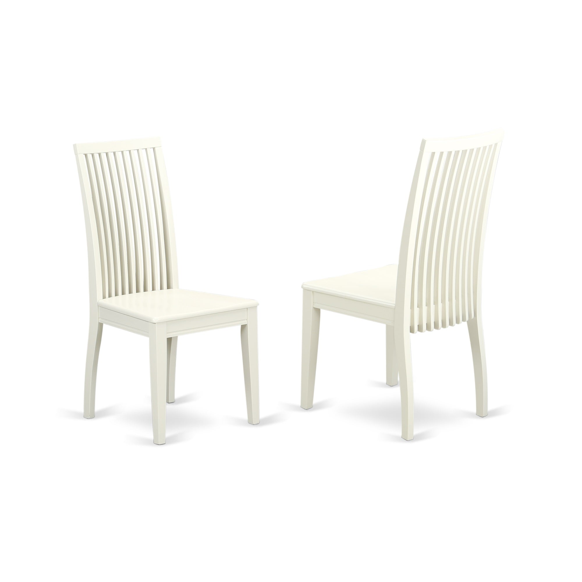 East West Furniture Ndip5-Lwh-W 5Pc Dining Set Includes A Rectangular Table And 4 Dining Room Chairs With Asian Hardwood Seat And Slat Back, Linen White Finish