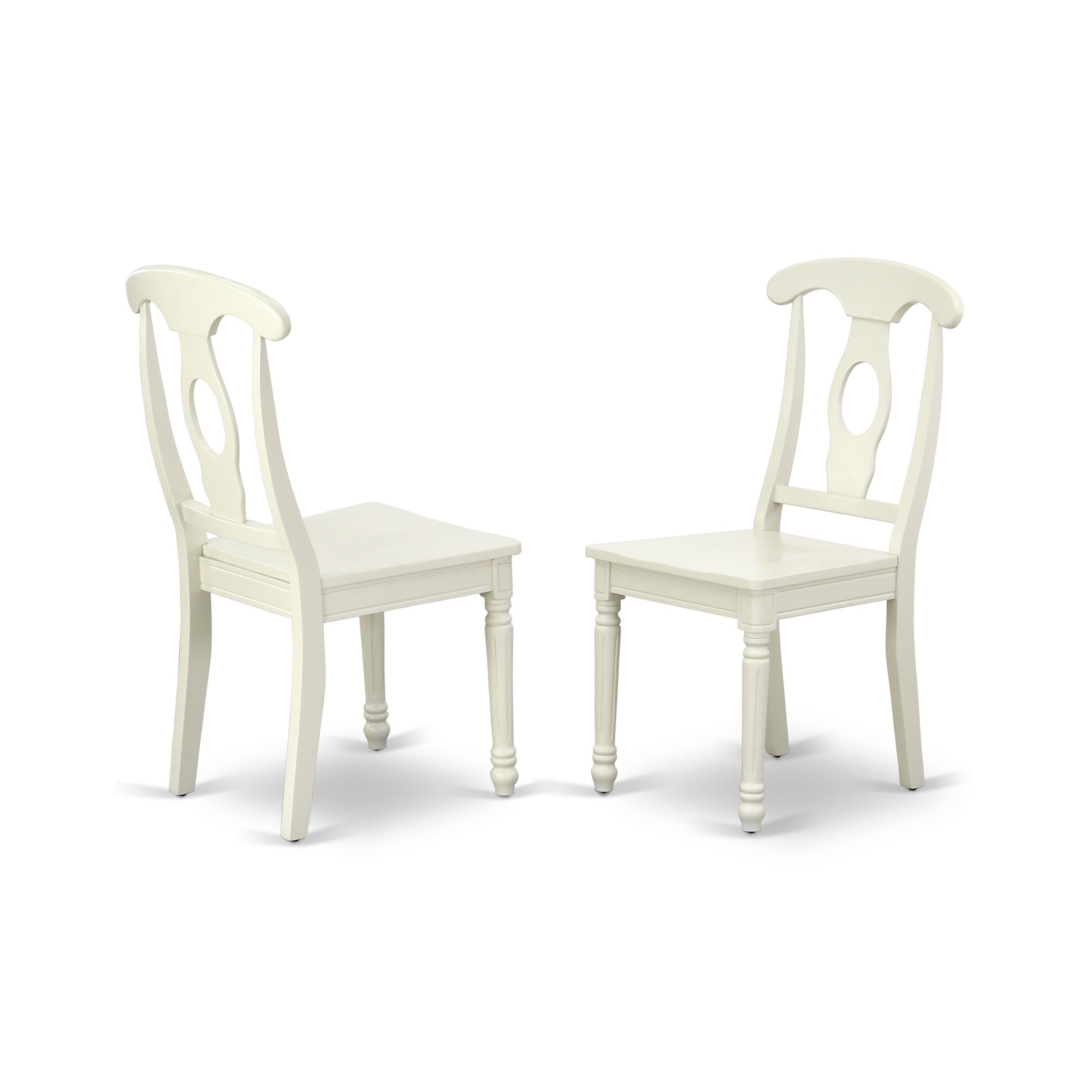Ergode Ndke5-Lwh-W 5Pc Dining Table Set - Modern Table & 4 Chairs, Asian Hardwood Seats, Linen White Finish. Perfect For Small Spaces. Easy Assembly.
