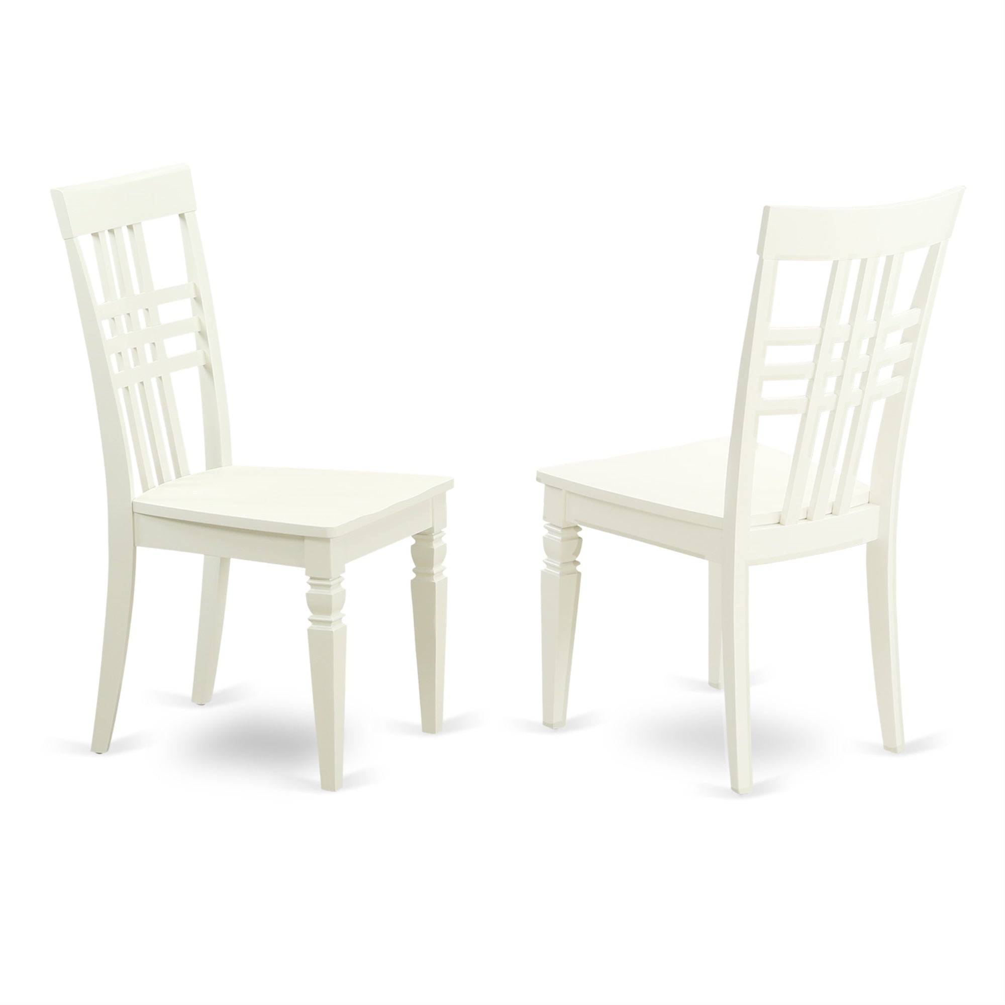 Ndlg5-Lwh-W Ergode 5Pc Modern Dining Table Set - Solid Wood Seats, Panel Backs, Linen White Finish - Perfect For Kitchen Or Dining Room