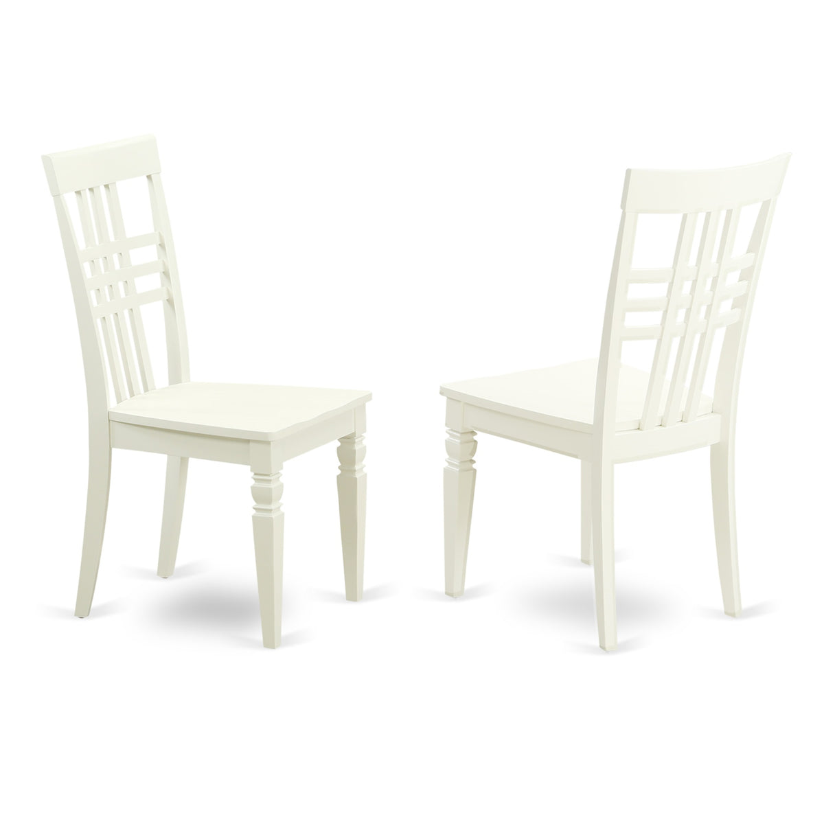 Ndlg5-Lwh-W Ergode 5Pc Modern Dining Table Set - Solid Wood Seats, Panel Backs, Linen White Finish - Perfect For Kitchen Or Dining Room