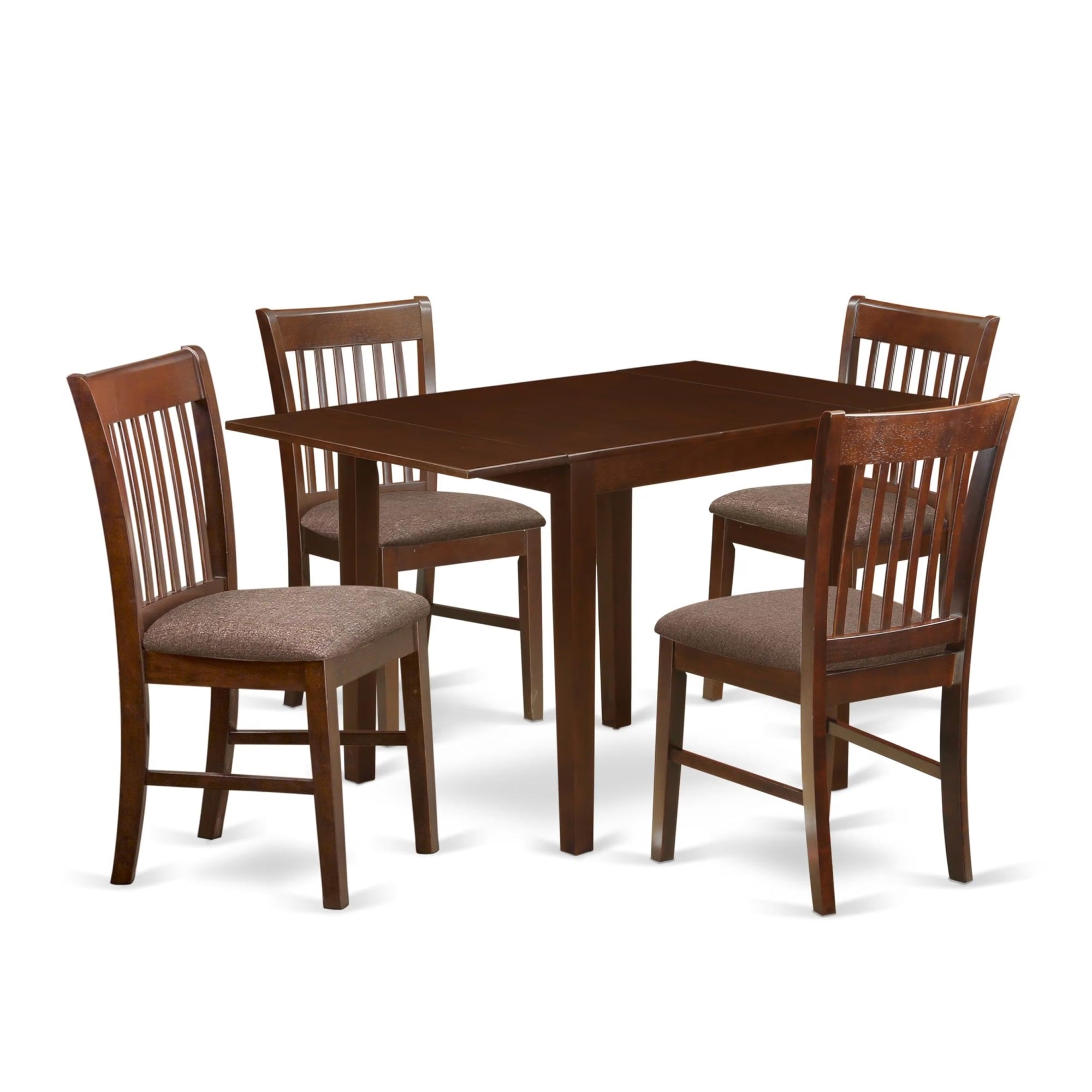 Casafoyer Ndno5-Bch-W 5 Piece Dinette Set For 4 Includes A Rectangle Dining Room Table With Dropleaf And 4 Dining Chairs, 30X48 Inch, Black & Cherry