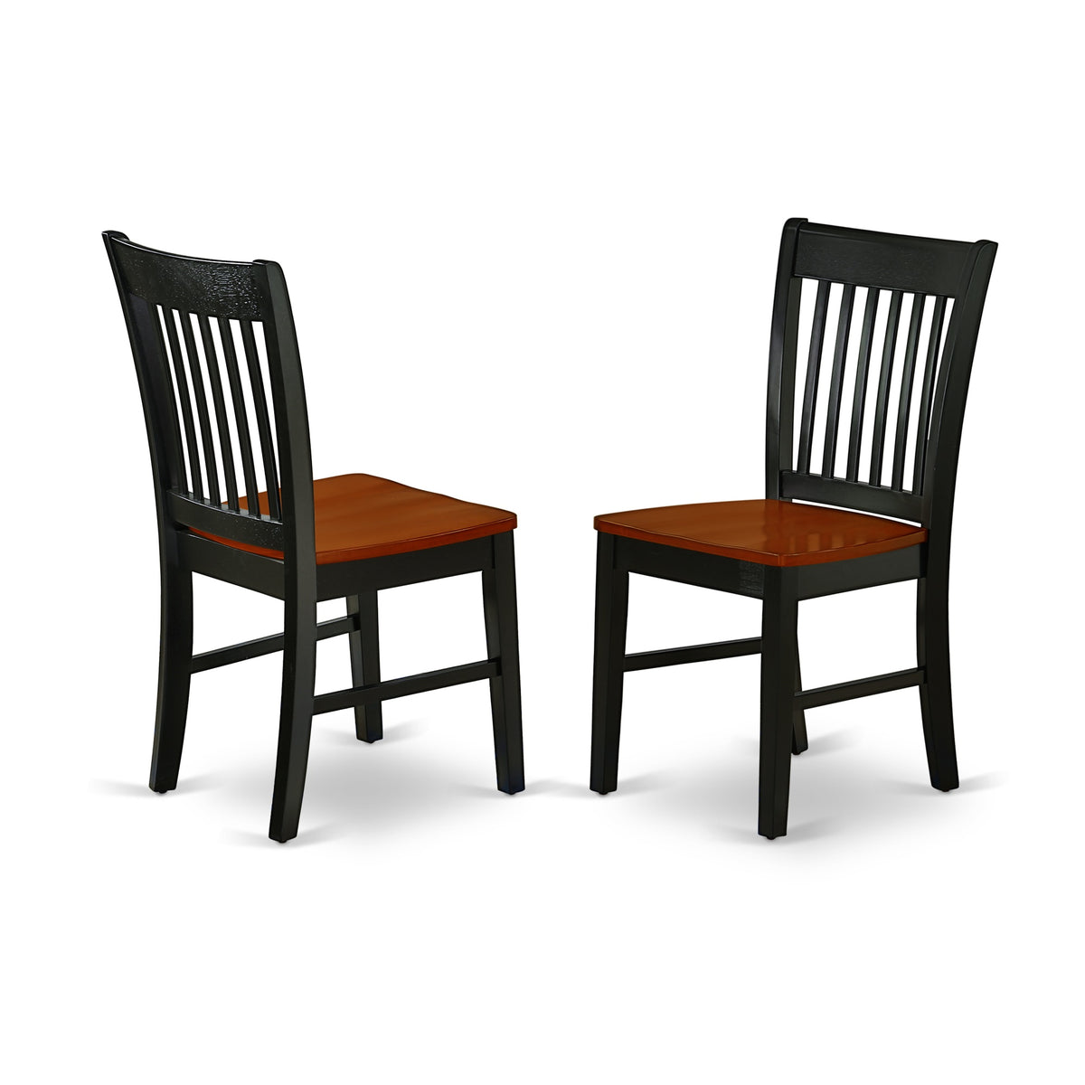 Ndno5-Bch-W Ergode 5Pc Wood Dining Set - Rectangle Table & 4 Modern Chairs, Asian Hardwood Seat, Black & Cherry Finish'