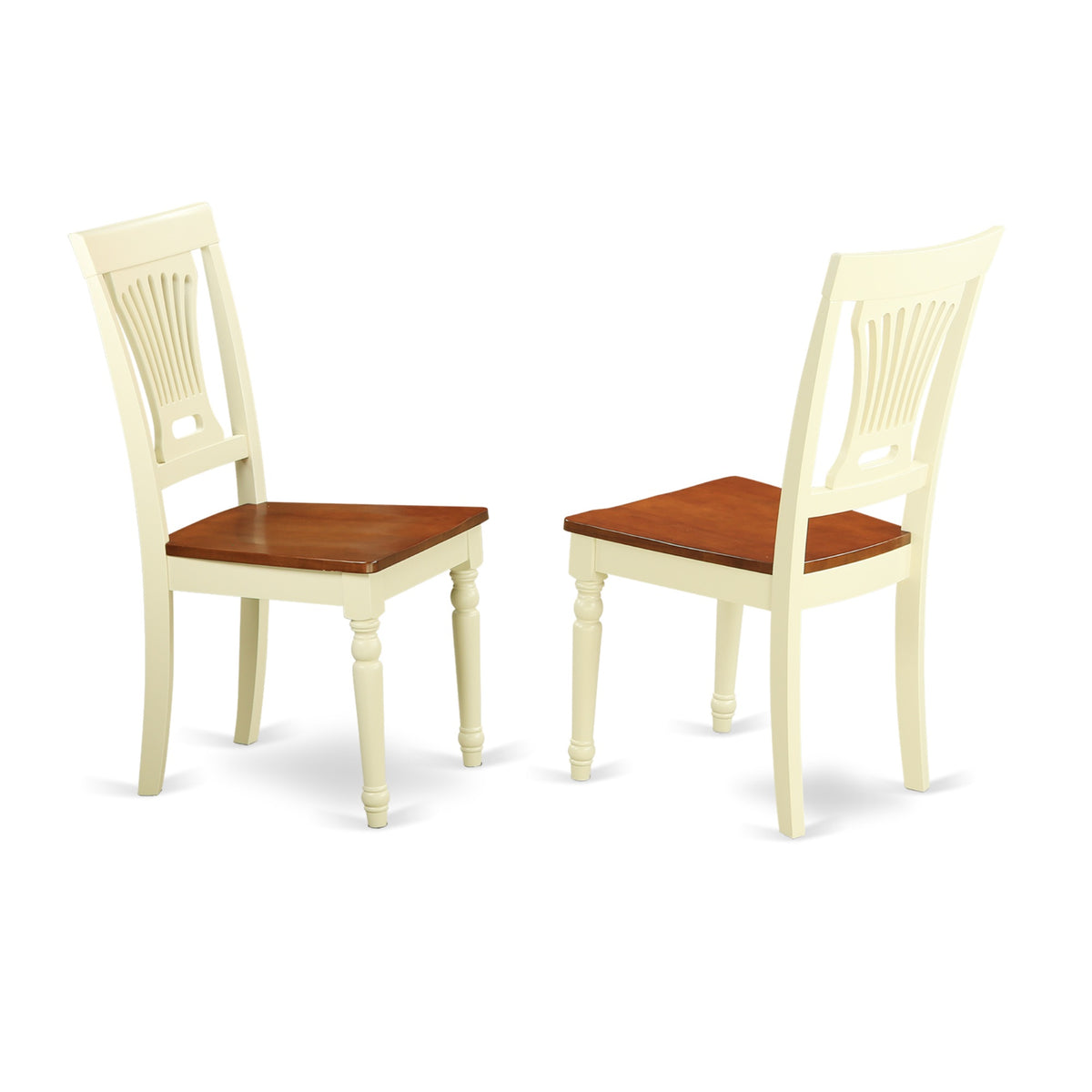 Ergode Ndpl5-Whi-W 5-Piece Dinette Set For Small Spaces - Wood Dining Table & 4 Chairs With Solid Wood Seats & Panel Backs - Buttermilk & Cherry Finish