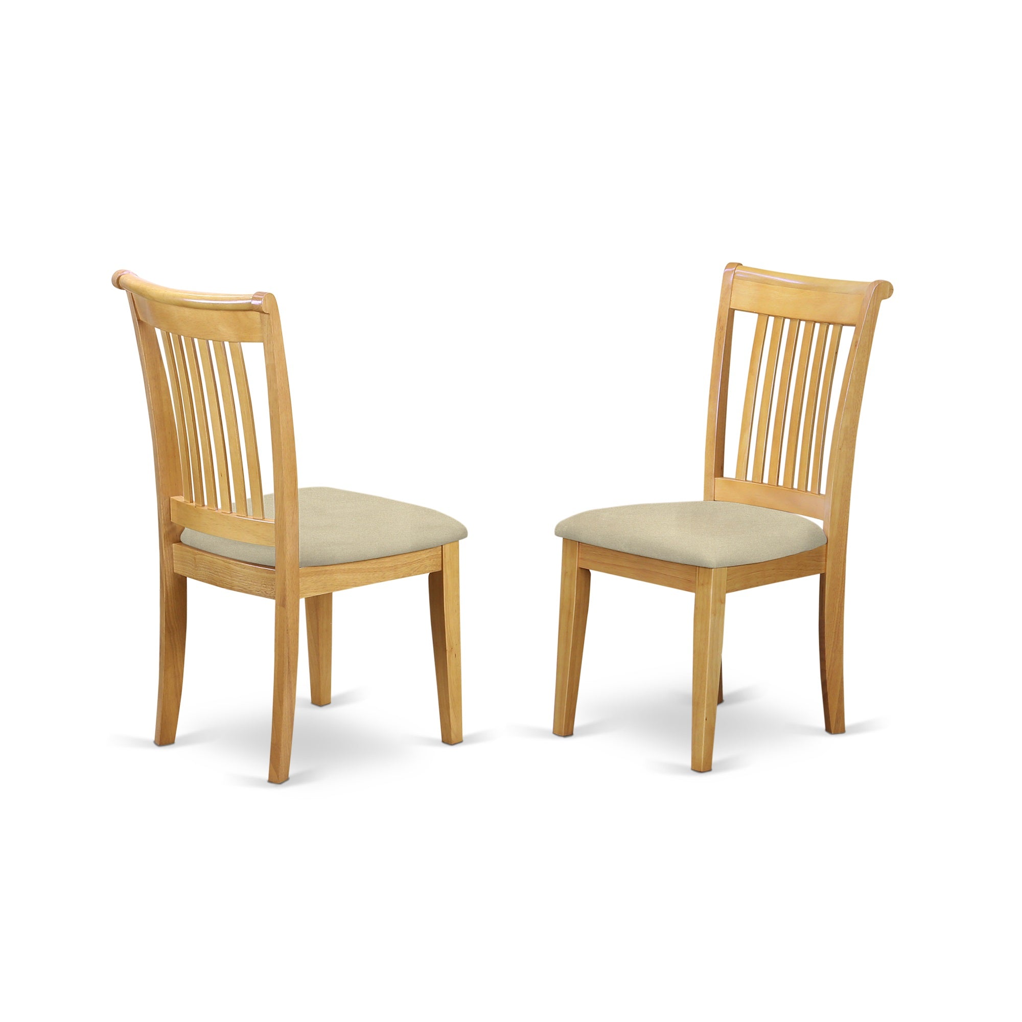 East West Furniture Ndpo5-Oak-C, 5Pc Kitchen Set Includes A Dining Table And 4 Dining Chairs With Linen Fabic Seat And Slat Back, Oak Finish