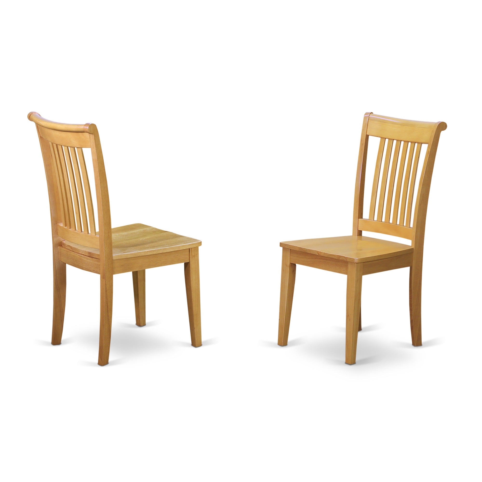 East West Furniture Ndpo5-Oak-W, 5Pc Modern Dining Table Set Contains A Dining Room Table And 4 Dinette Chairs With Solid Wood Seat And Slat Back, Oak Finish