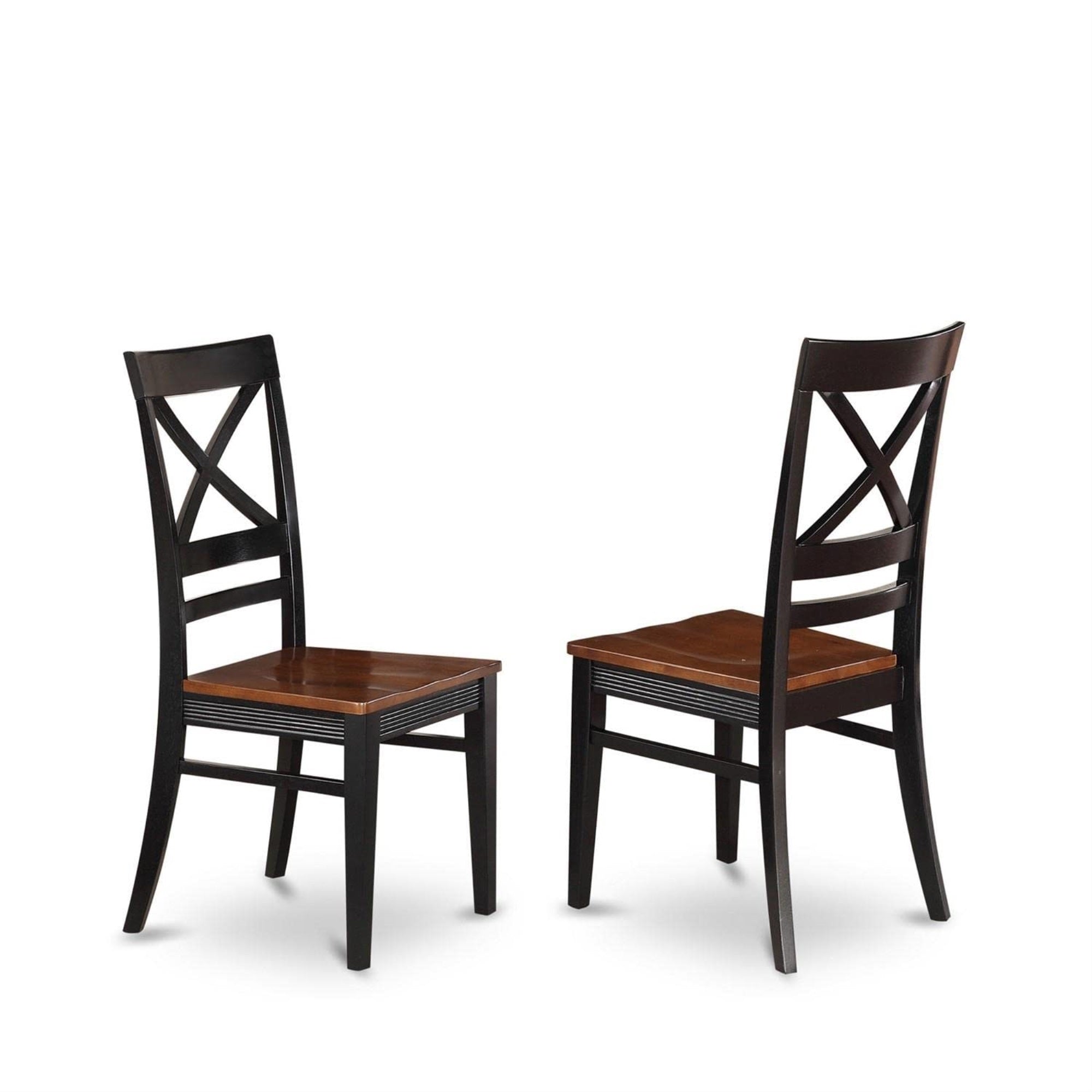 Casafoyer Ndqu3-Bch-W Norden 3 Piece Room Furniture Set Contains A Rectangle Dining Table With Dropleaf And 2 Wood Seat Chairs, 30X48 Inch, Black & Cherry
