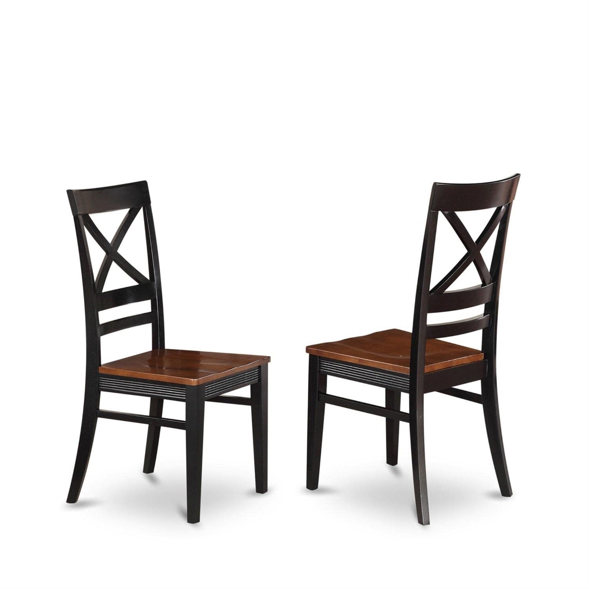 East West Furniture Ndqu3-Bch-W Norden 3 Piece Room Furniture Set Contains A Rectangle Dining Table With Dropleaf And 2 Wood Seat Chairs, 30X48 Inch, Black & Cherry