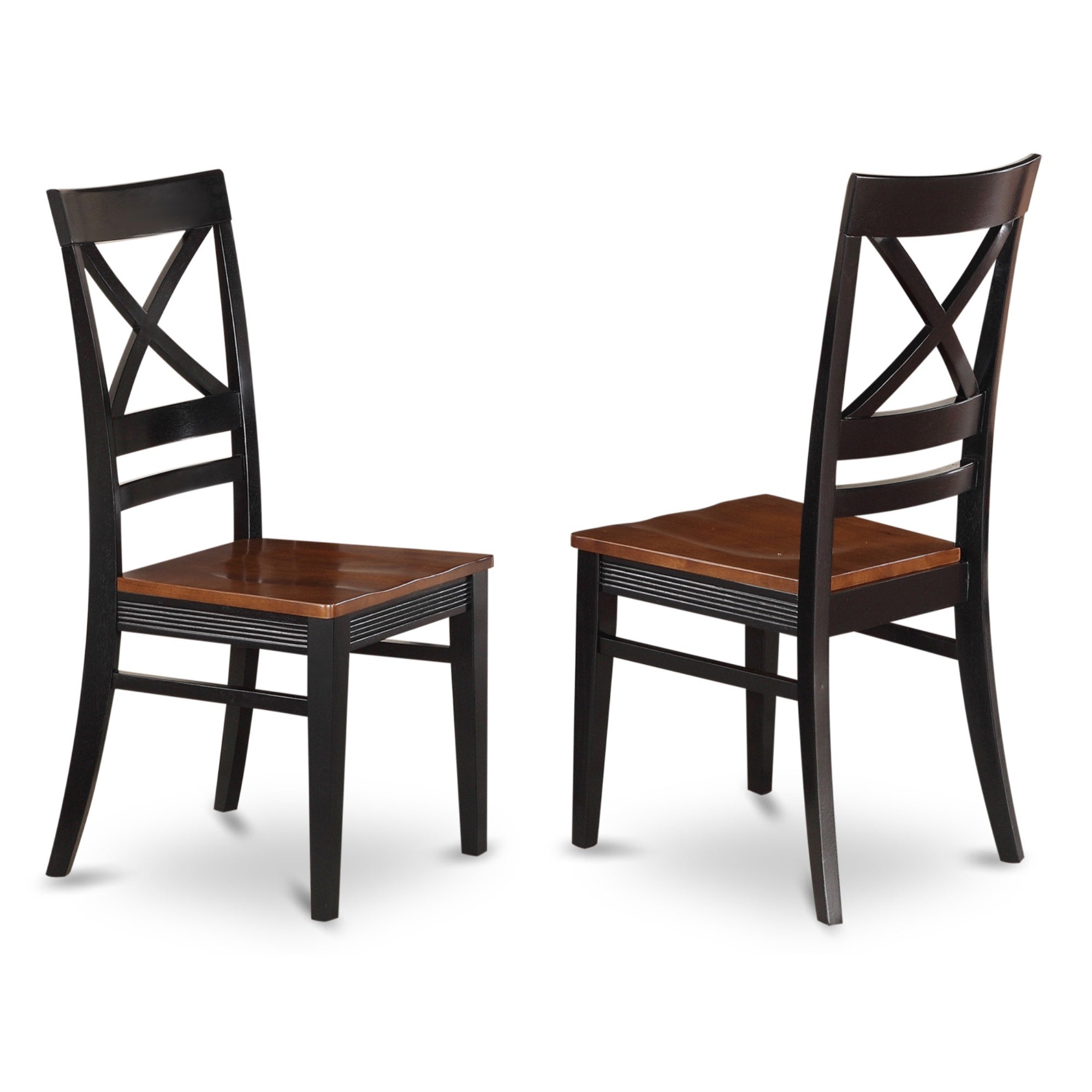 East West Furniture Ndqu5-Bch-W, 5Pc Dinette Set For Small Spaces Offers A Wood Dining Table And 4 Dining Chairs With Solid Wood Seat And X Back, Black And Cherry Finish