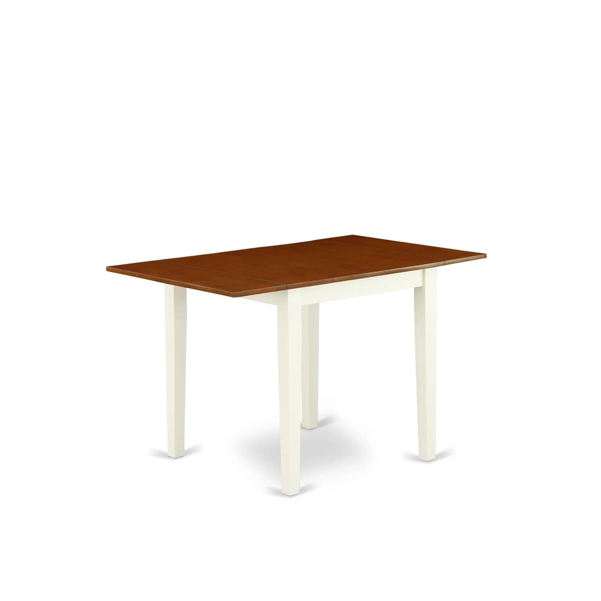 Casafoyer Ndt-Whi-T Norden Modern Dining Table - A Rectangle Kitchen Table Top With Dropleaf & Stylish Legs, 30X48 Inch, Buttermilk & Cherry
