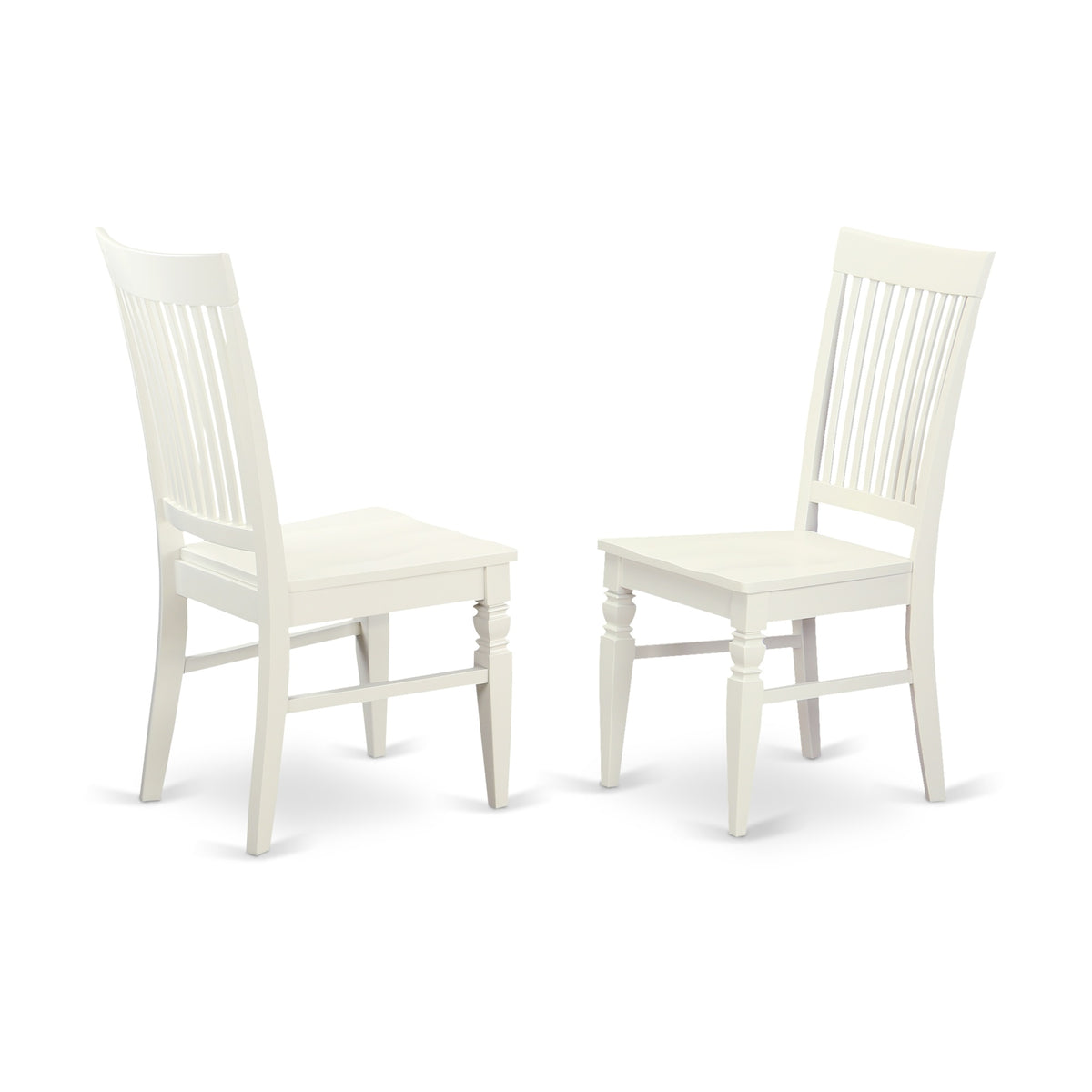 Ergode Ndwe5-Lwh-W 5Pc Kitchen Set - Small Table, 4 Modern Chairs, Solid Wood Seat & Back, Linen White Finish. Durable & Stylish Addition To Your Space.