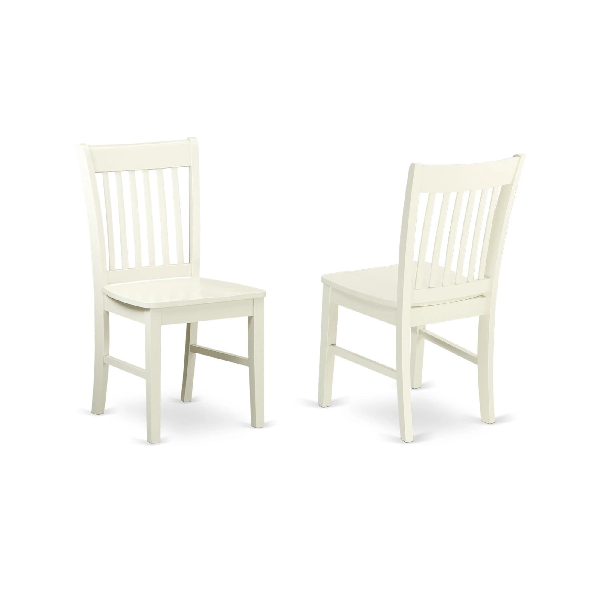Casafoyer Nfc-Lwh-W Norfolk Dining Room Chairs - Slat Back Solid Wood Seat Chairs, Set Of 2, Linen White
