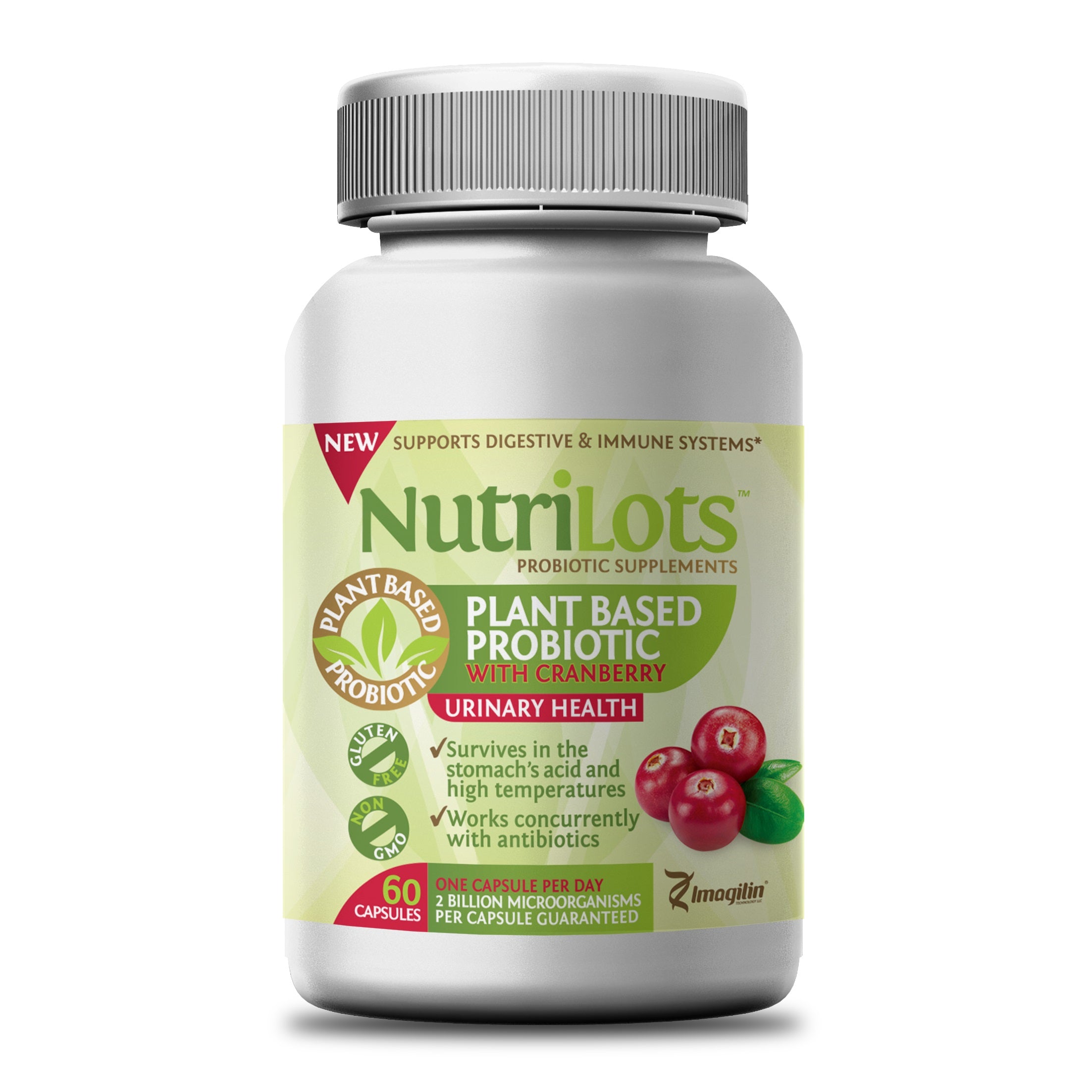 NutriLots with cranberry-patented plant based premium probiotics with cranberry powders