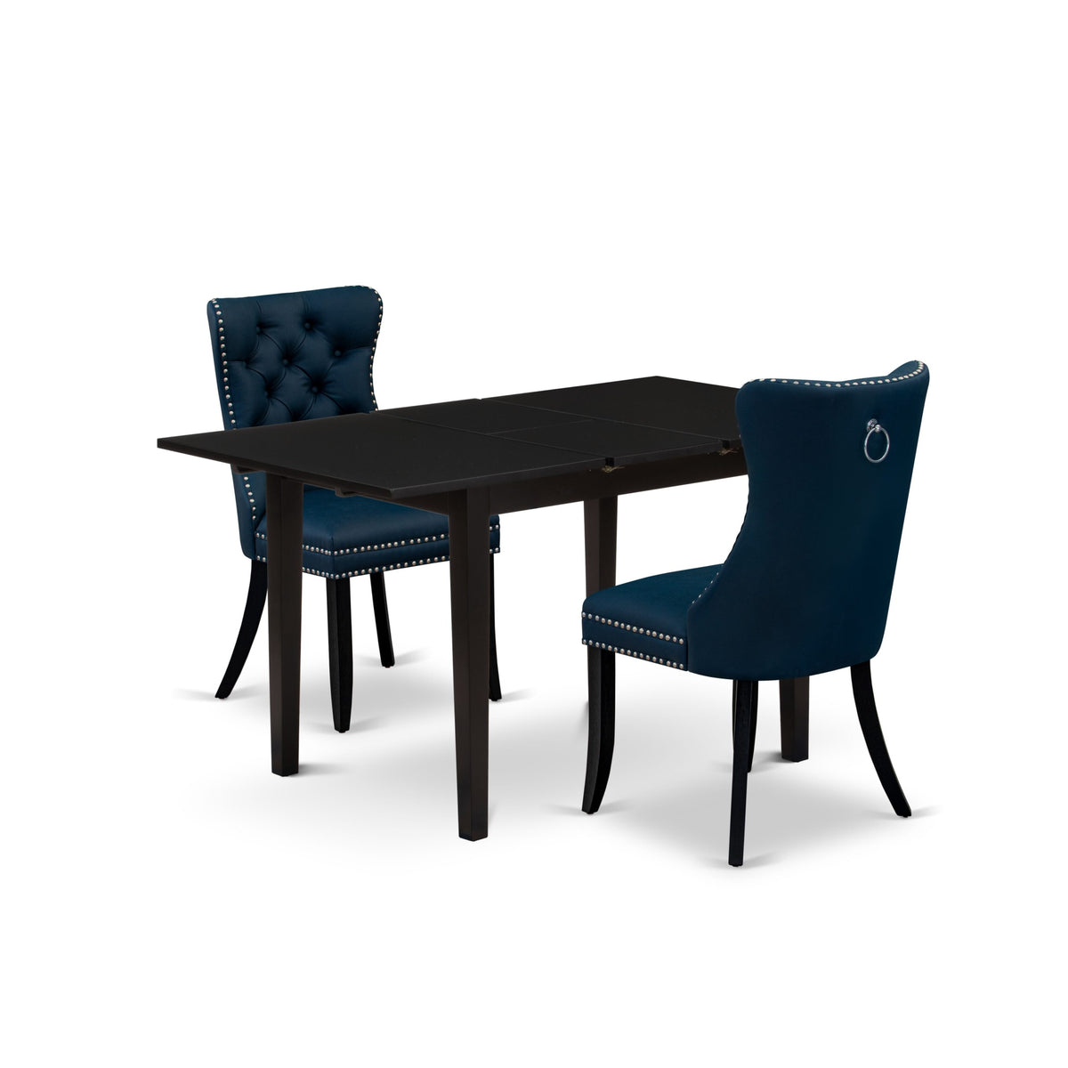 East West Furniture Nfda3-Blk-29 3 Piece Kitchen Table Set Includes A ...