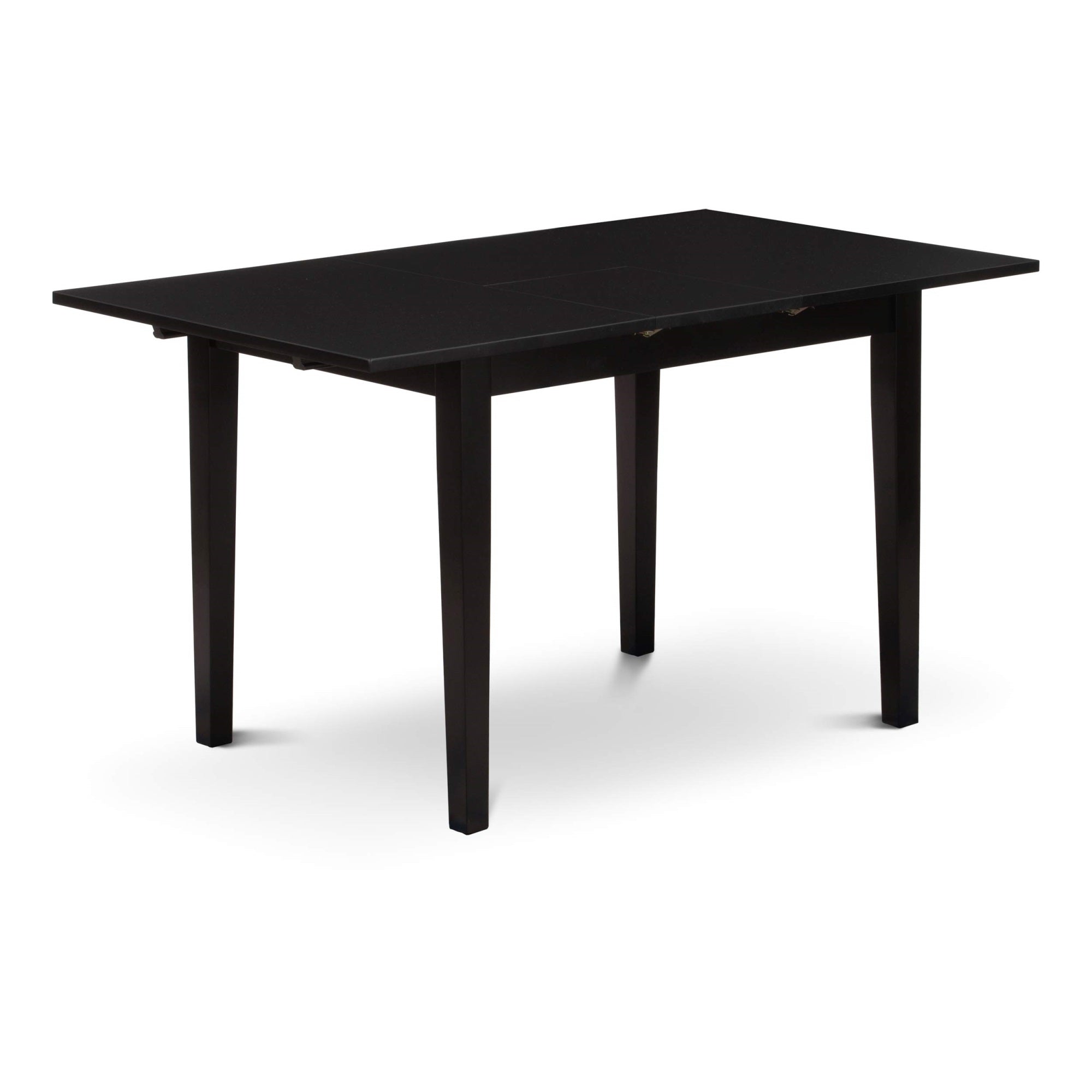 East West Furniture Nfva3-Blk-W 3 Piece Modern Set Contains A Rectangle Wooden Table With Butterfly Leaf And 2 Kitchen Dining Chairs, 32X54 Inch