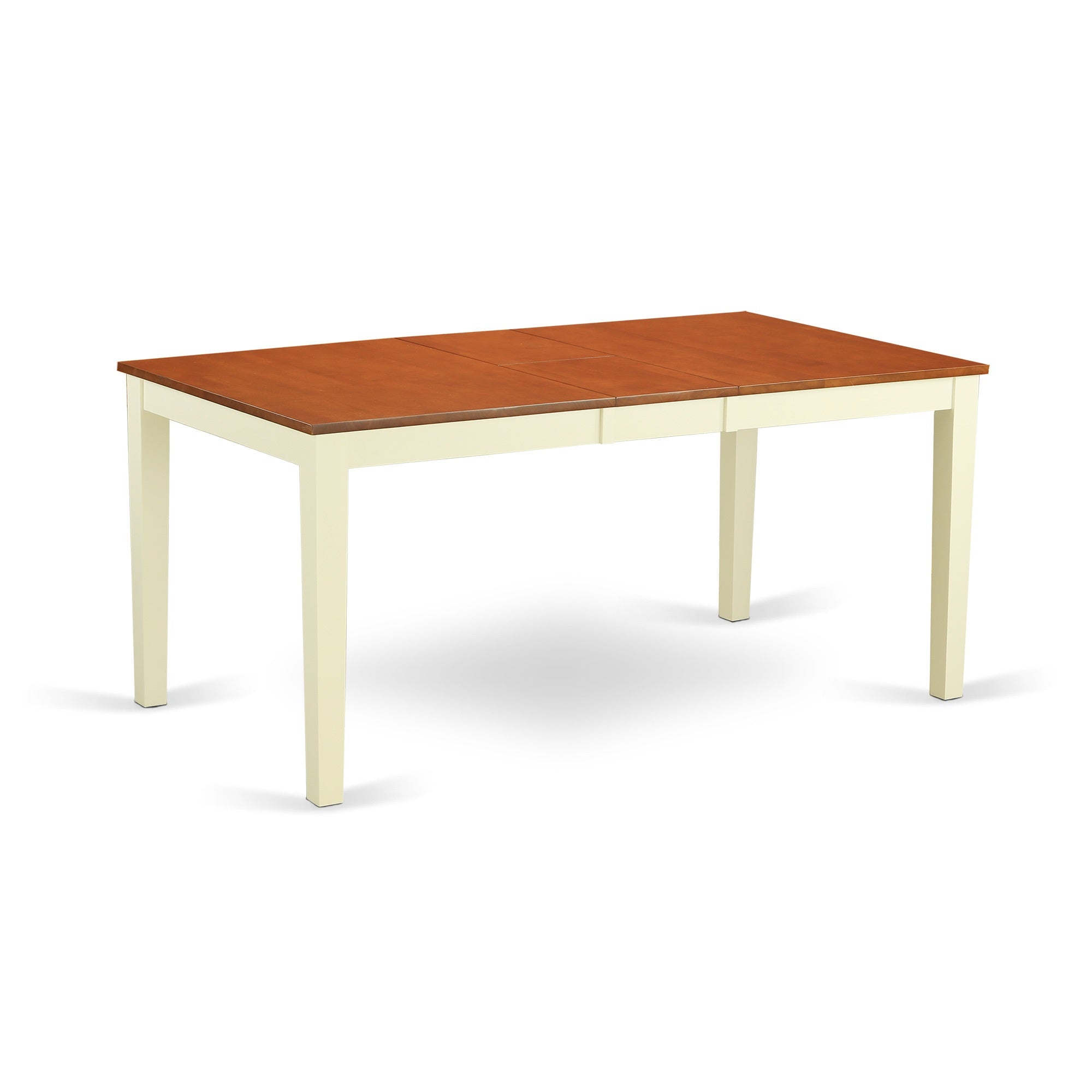 Niav5-Whi-W 5 Piece Dinette Set - Rectangular Table, 4 Chairs, Buttermilk/Cherry Finish, Beveled Top, Seats 6, Versatile For Kitchen/Dining Room