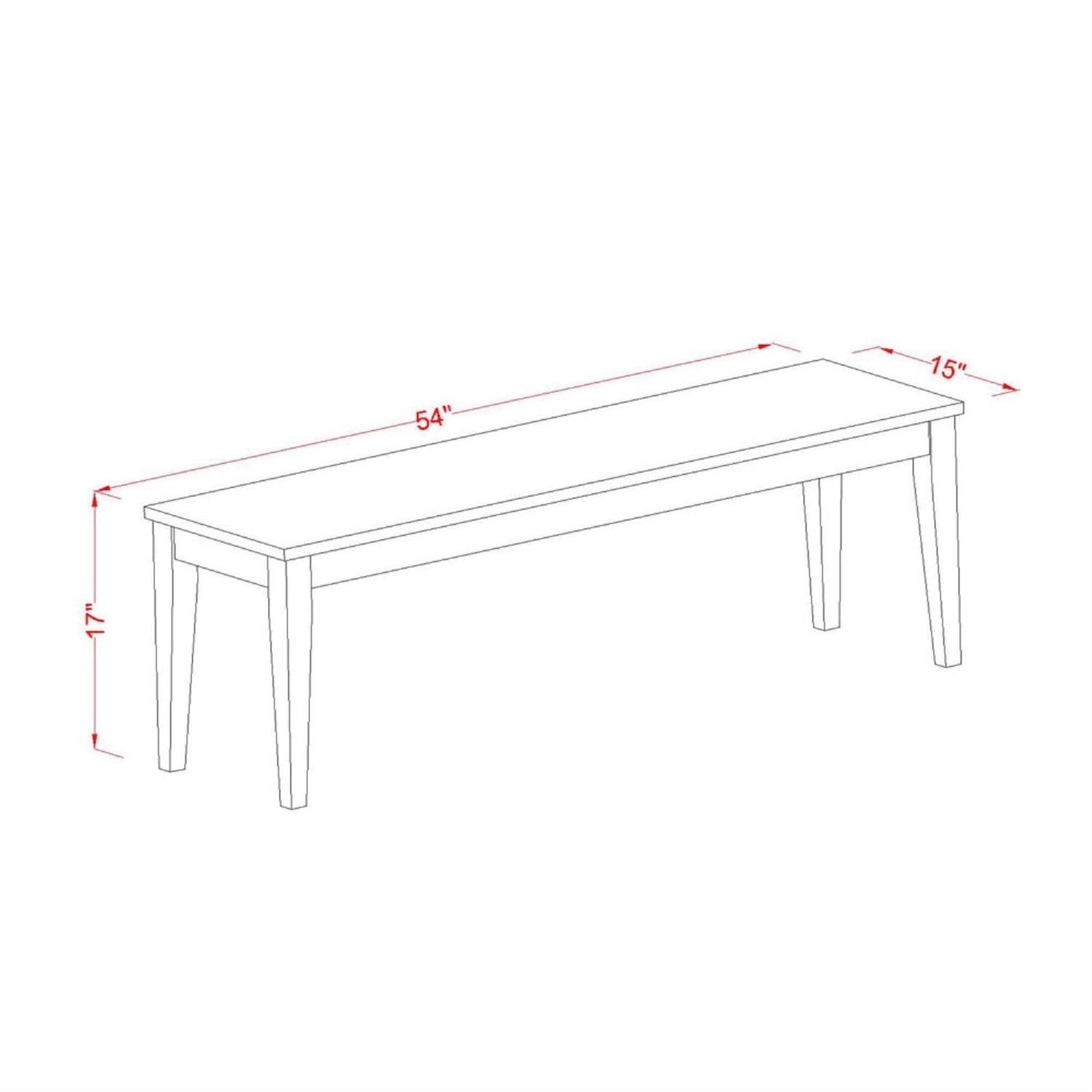 Casafoyer Nib-Blk-W Nicoli Dining Table Bench With Wooden Seat, 54X15X17 Inch, Black & Cherry