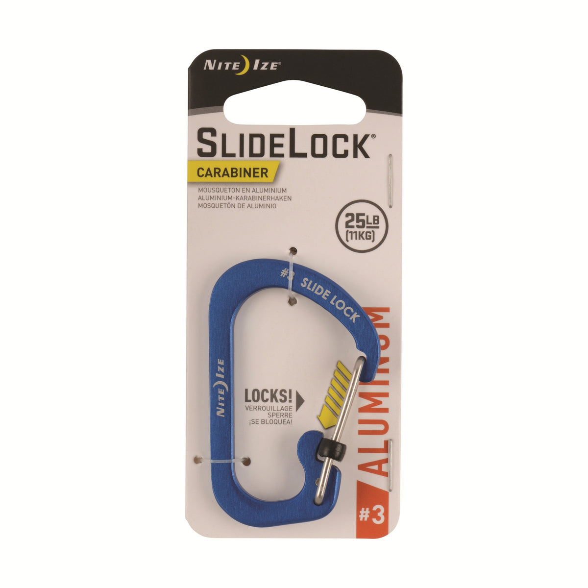 Csla3-03-R6 - Nite Ize Slidelock Carabiner Aluminum #3 - Blue