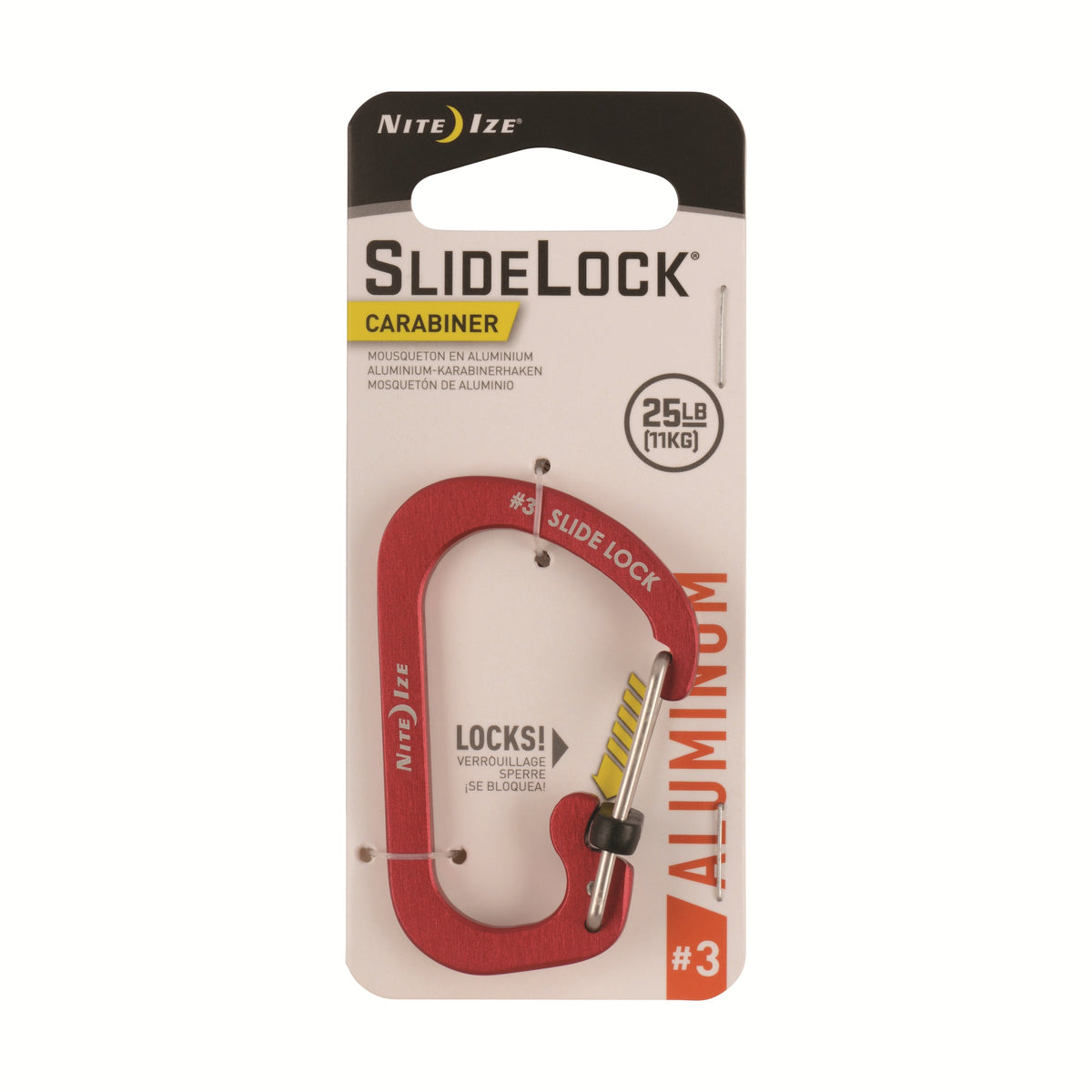Csla3-10-R6 - Nite Ize Slidelock Carabiner Aluminum #3 - Red