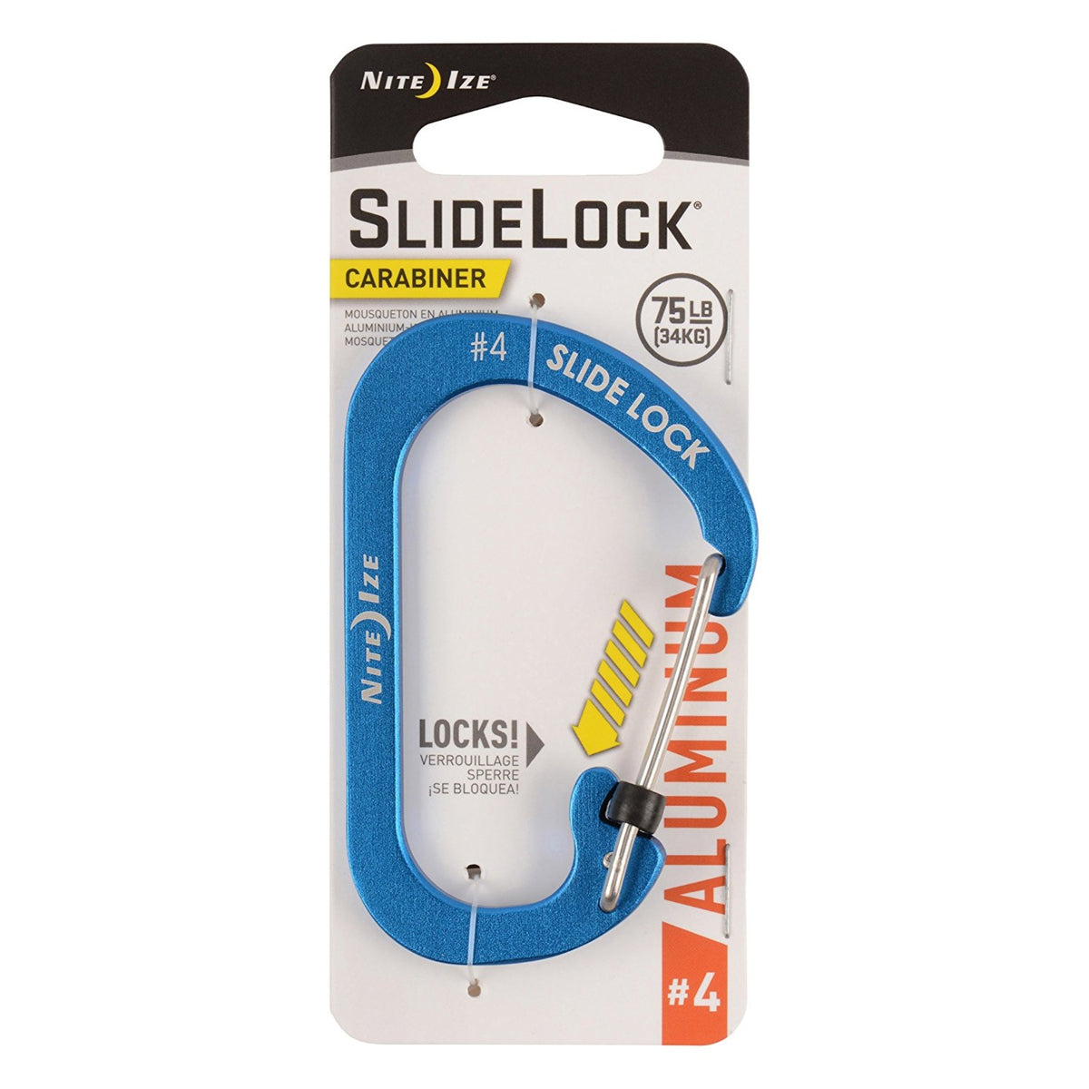 Csla4-03-R6 - Nite Ize Slidelock Carabiner Aluminum #4 - Blue