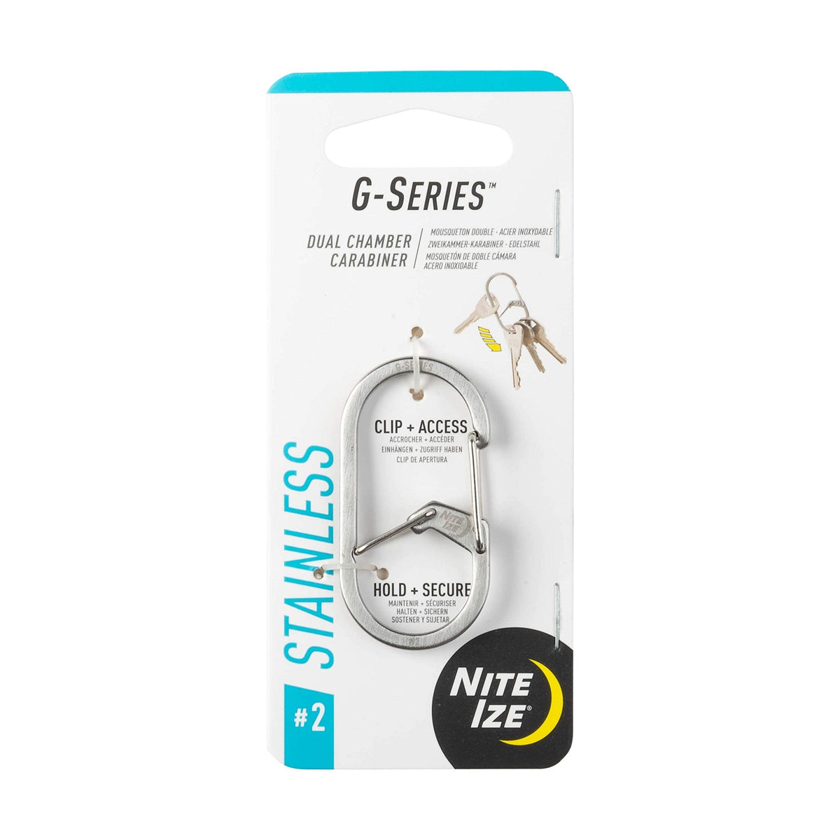 2023 Nite Ize G-Series Dual Chamber Carabiner #2 Stainless Steel, Map: $3.59