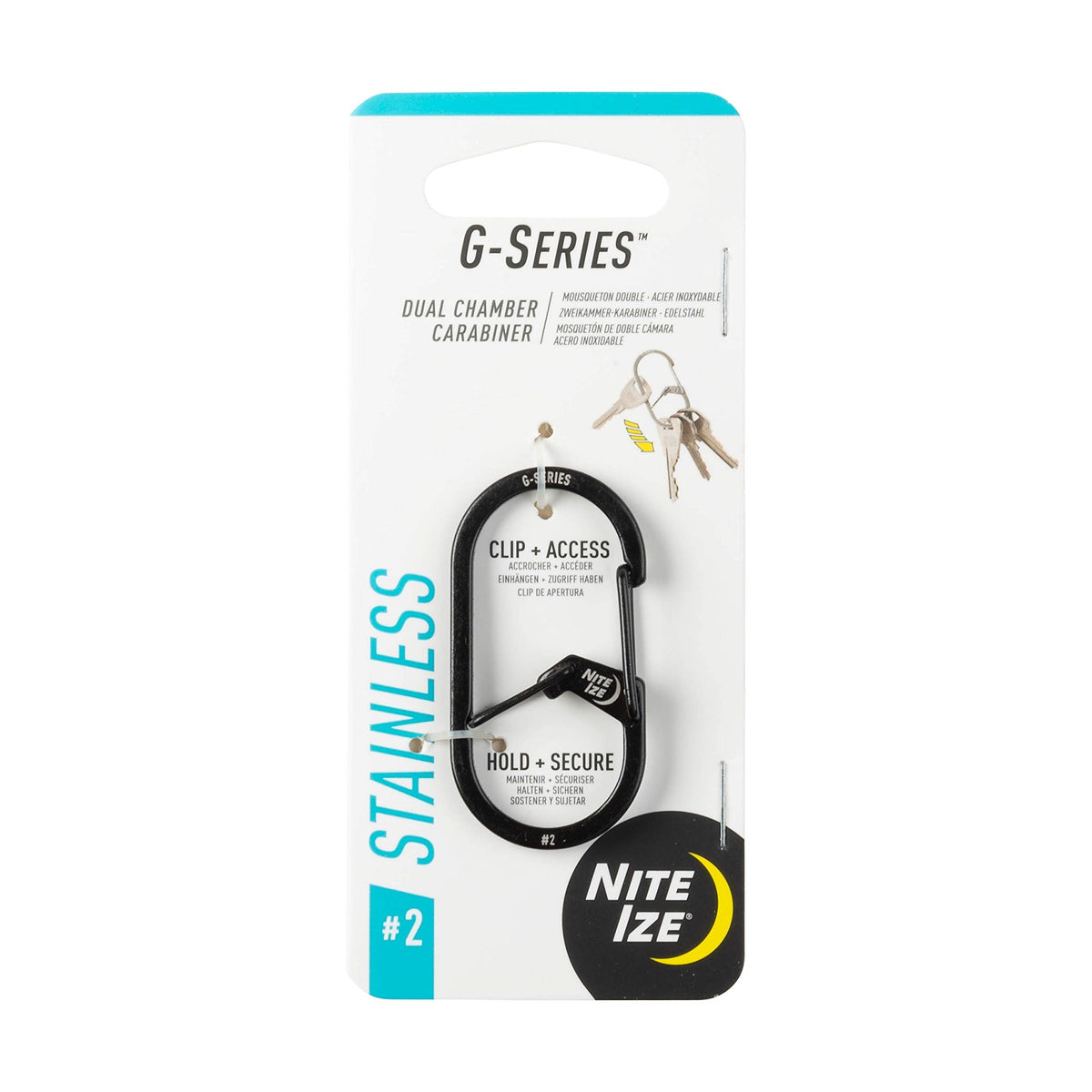 2023 Nite Ize G-Series Dual Chamber Carabiner #2 Black, Map: $3.59