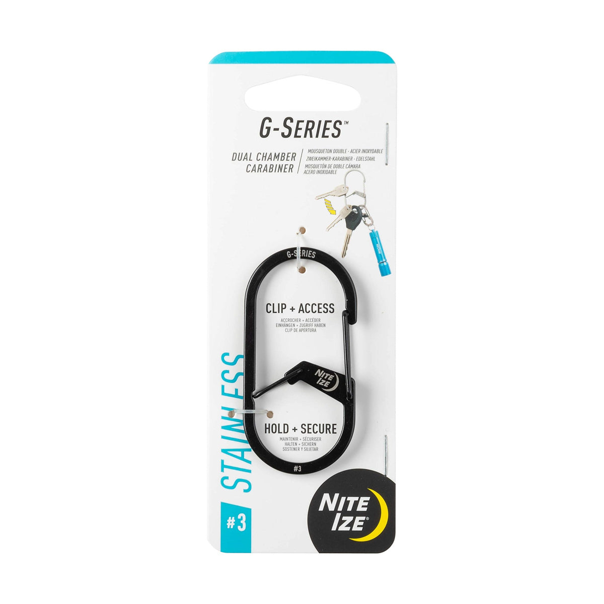 2023 Nite Ize G-Series Dual Chamber Carabiner #3 Black, Map: $4.04
