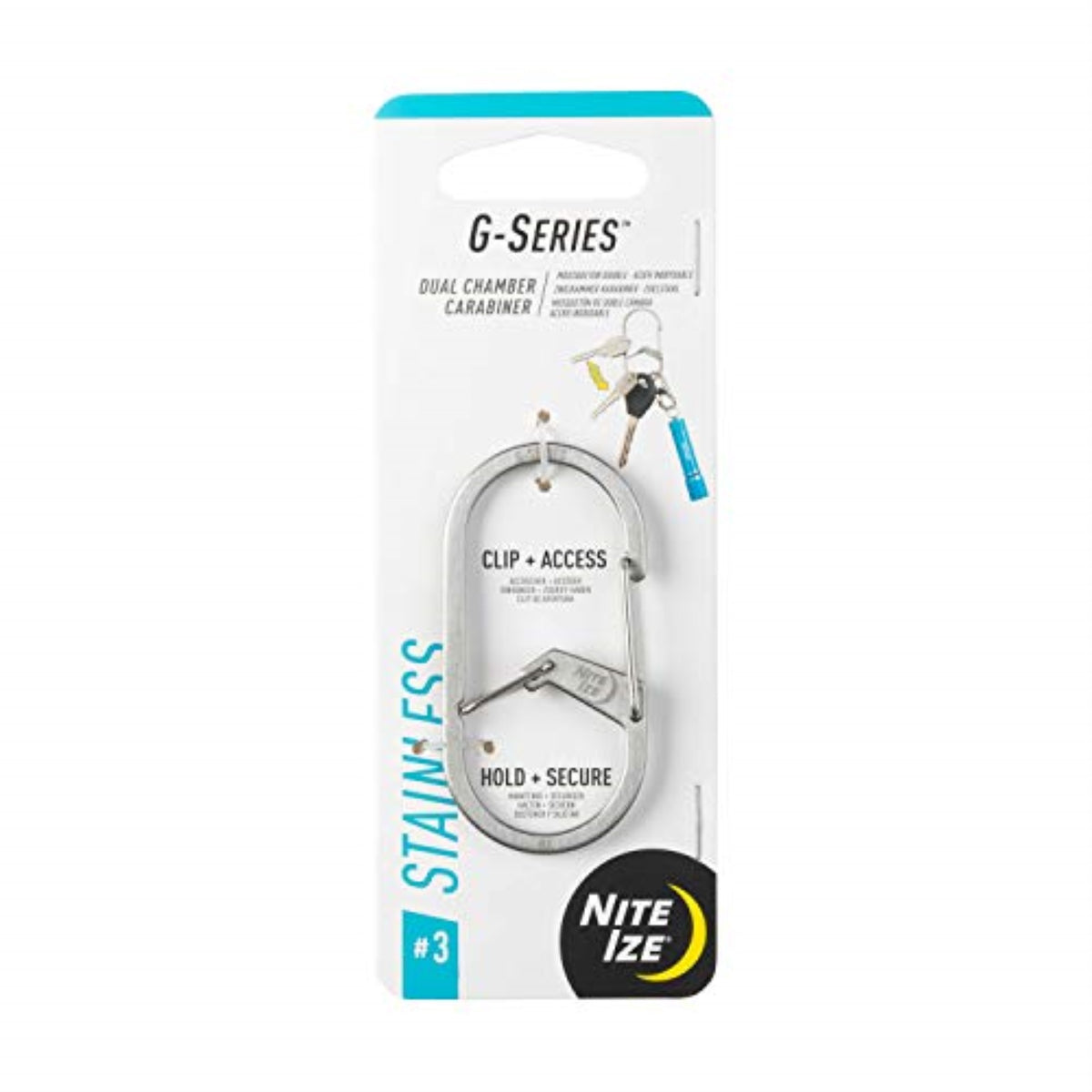 2023 Nite Ize G-Series Dual Chamber Carabiner #3 Stainless Steel, Map: $4.04