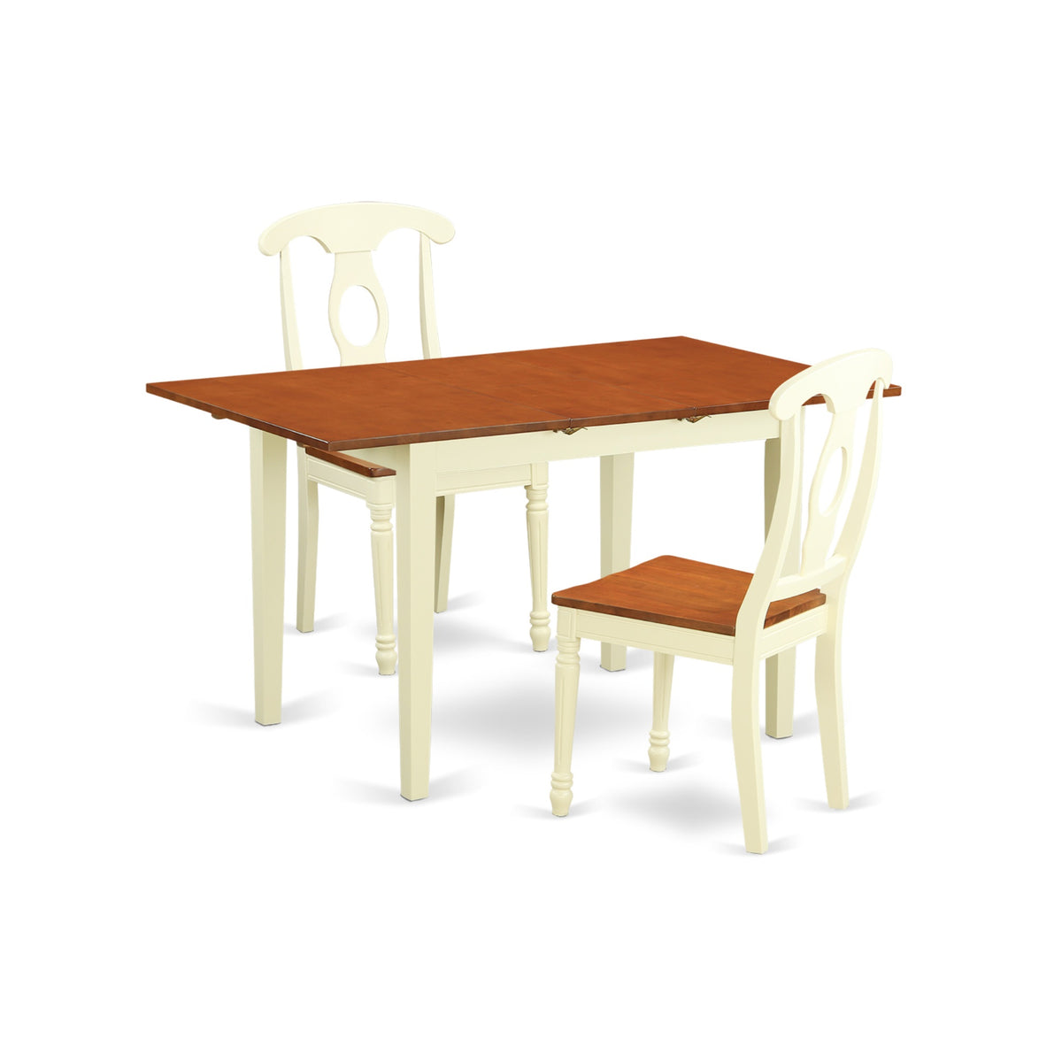 Noke3-Whi-W 3 Pctable Set For 2-Dining Table And 2 Dinette Chairs ...