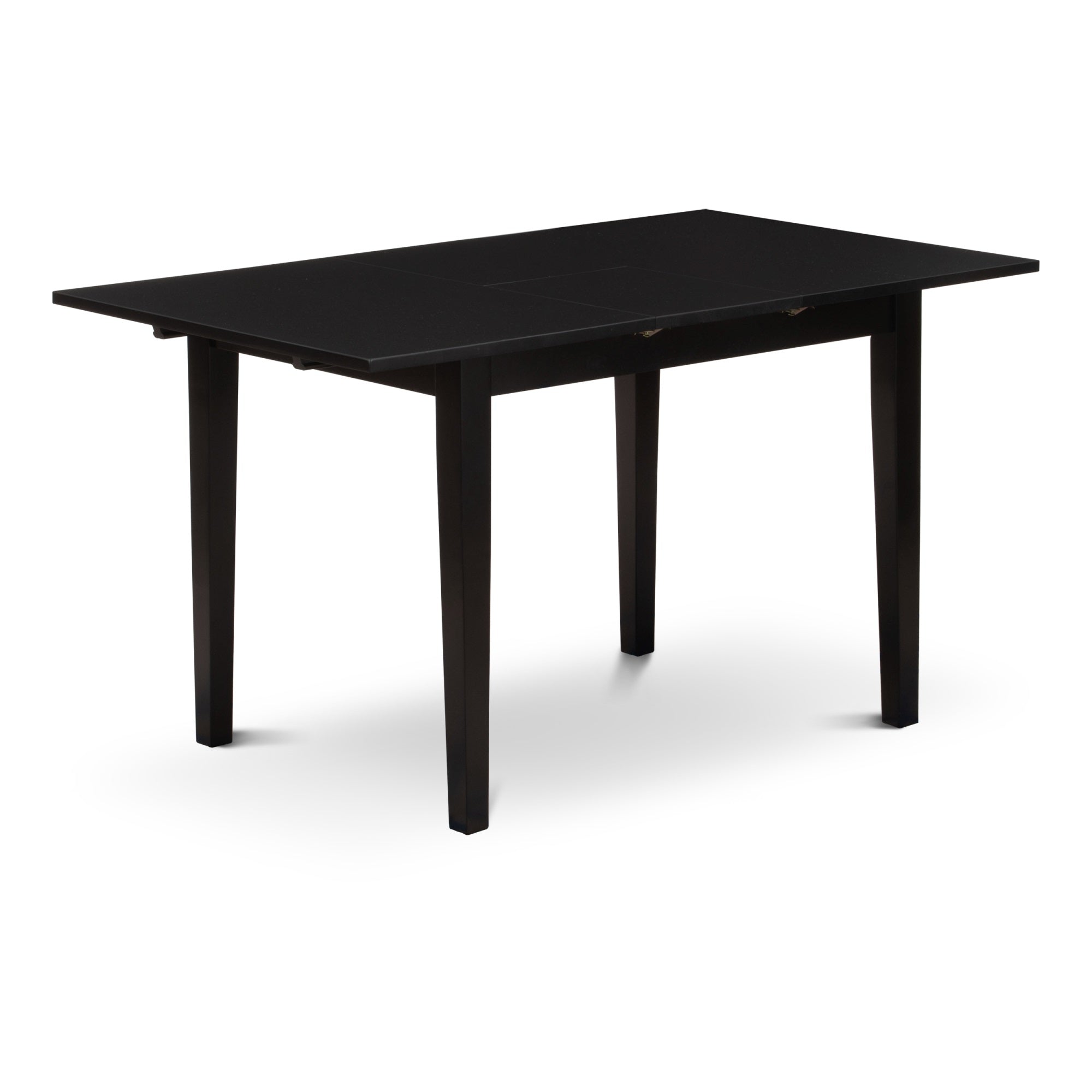 Ergode Noni5-Blk-C 5-Piece Dining Set - Modern Design, High-Quality Materials, Black Finish. Includes 4 Dining Chairs With Slatted Back & Faux Leather Seats, Rectangular Top Kitchen Dining Table.