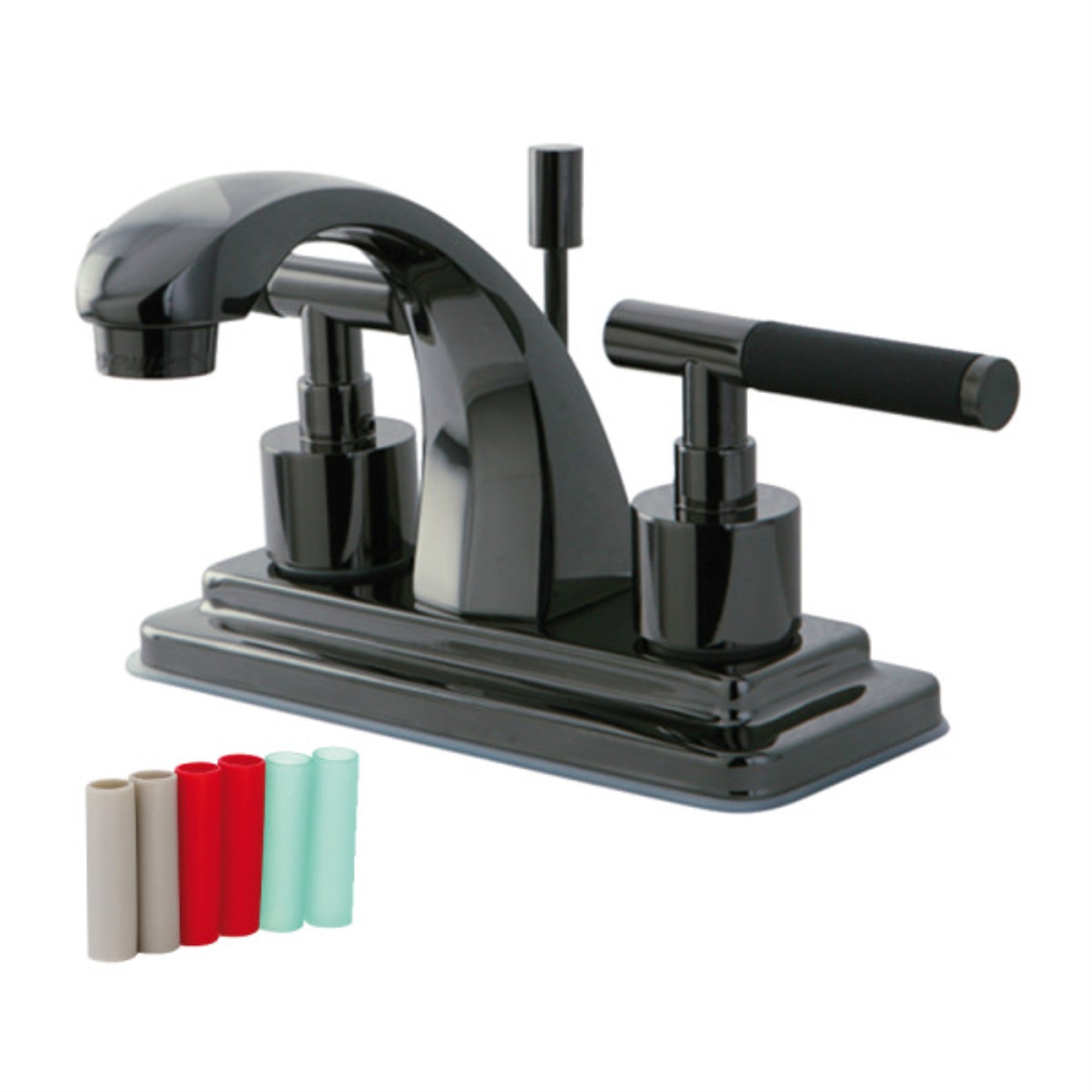 Kingston Brass Ns4640Dkl 4 In. Centerset Bathroom Faucet, Black Stainless Steel