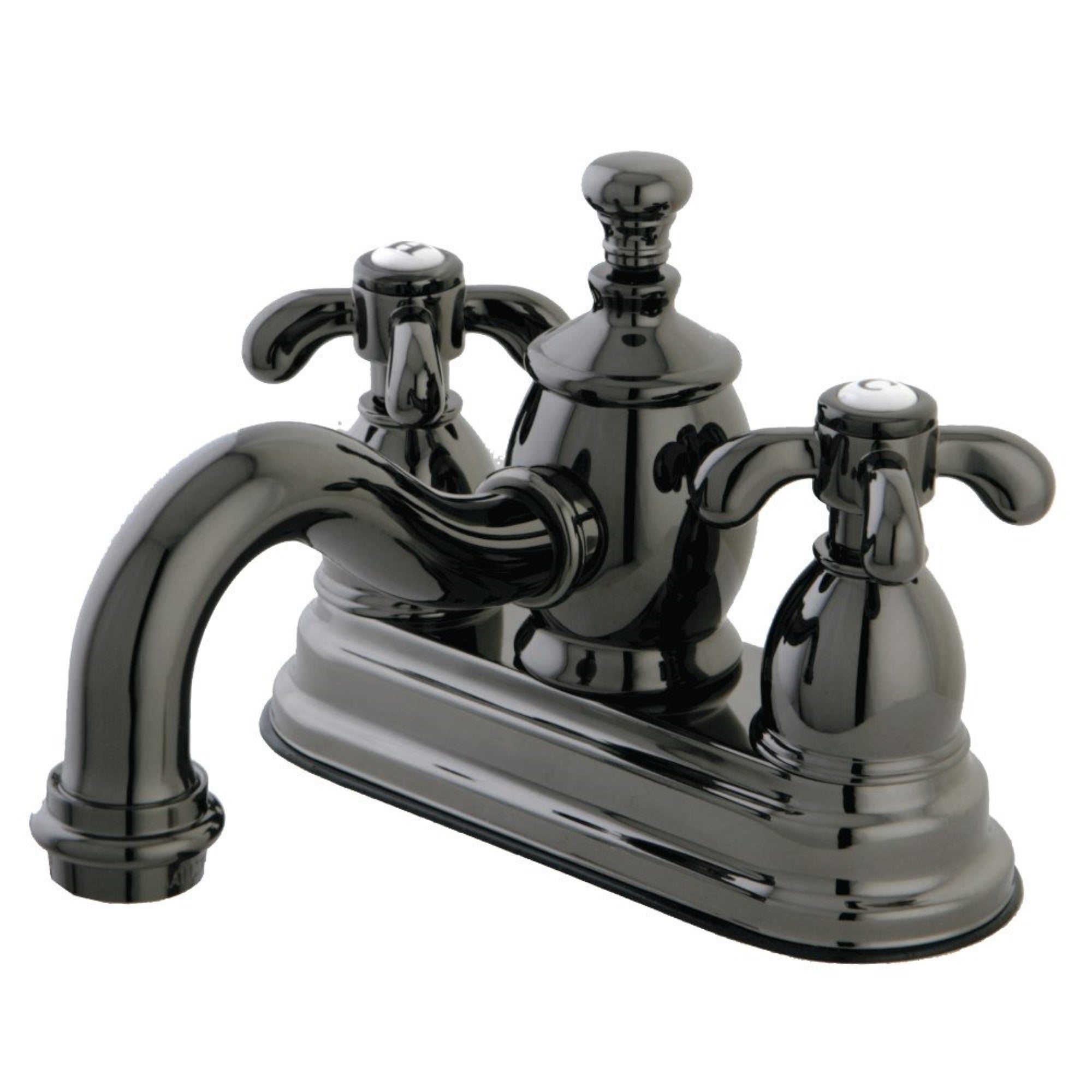 Kingston Brass Ns7100Tx 4 In. Centerset Bathroom Faucet, Black Stainless Steel