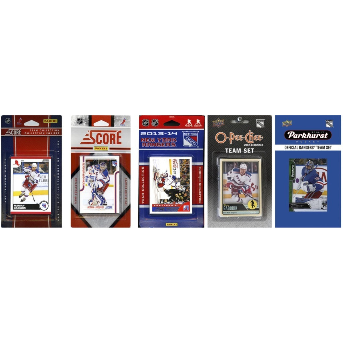 Nhl New York Rangers 5 Different Licensed Trading Card Team Sets