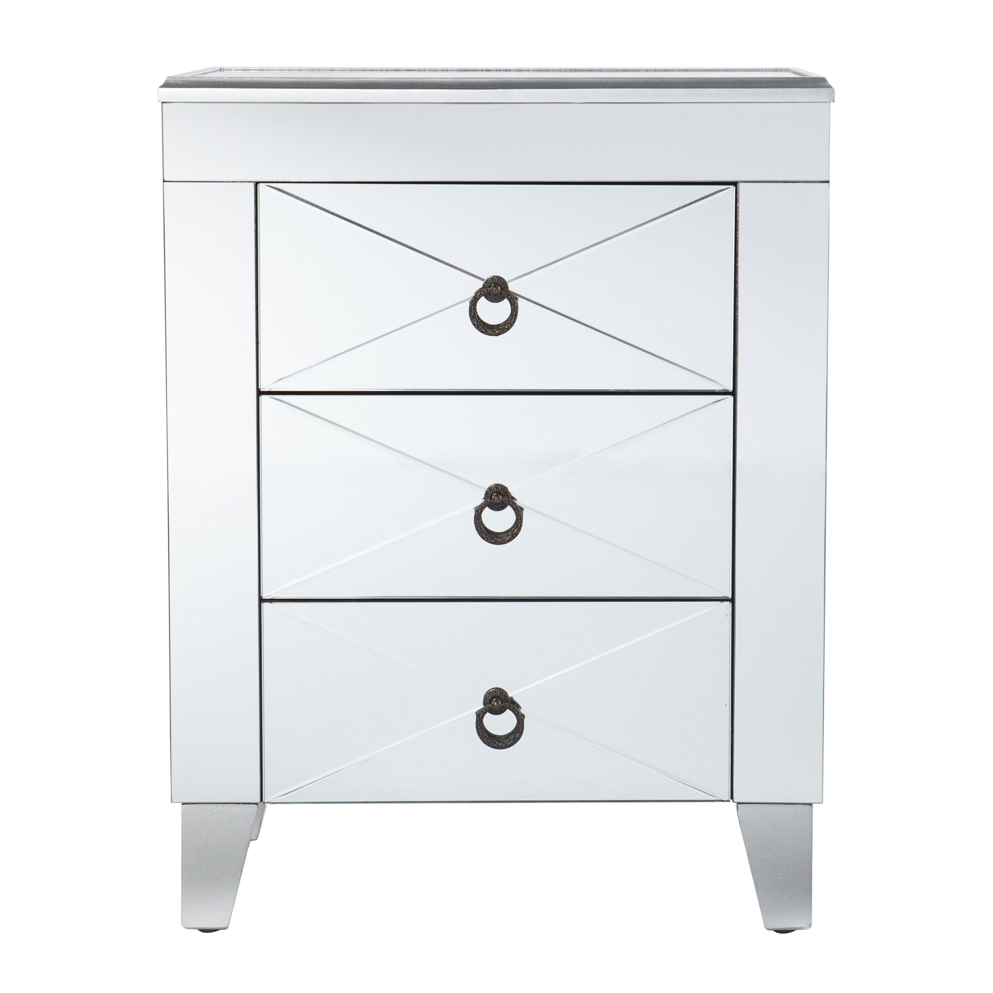 Cresheim Mirrored End Table W/ Drawers