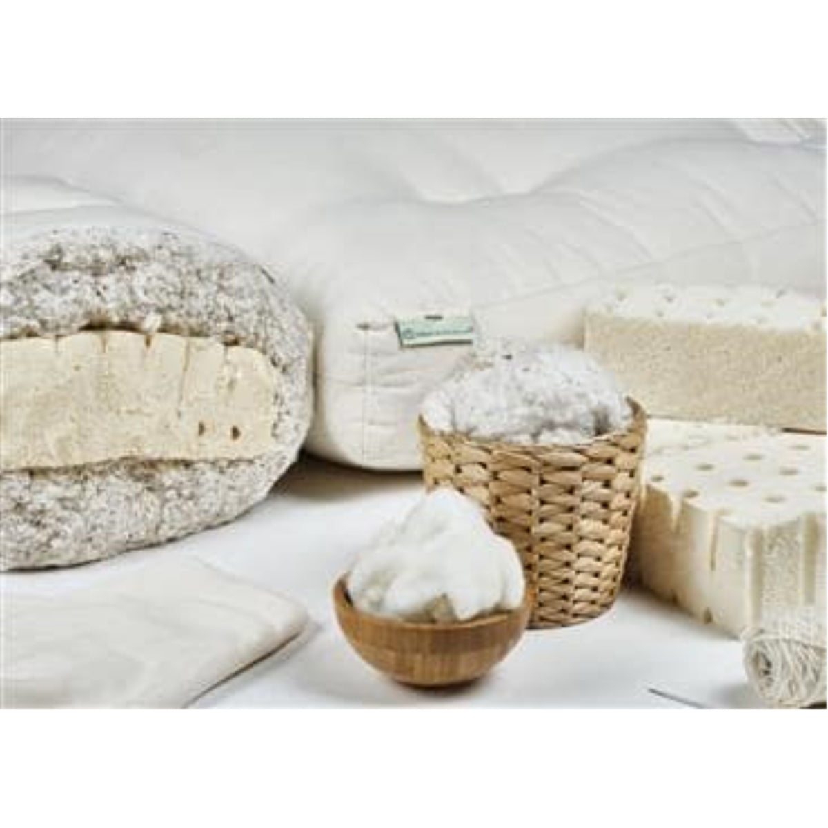 100% Organic Cotton And Wool Zabuton With 2 Natural Latex Core In Organic Twill Fabric Case