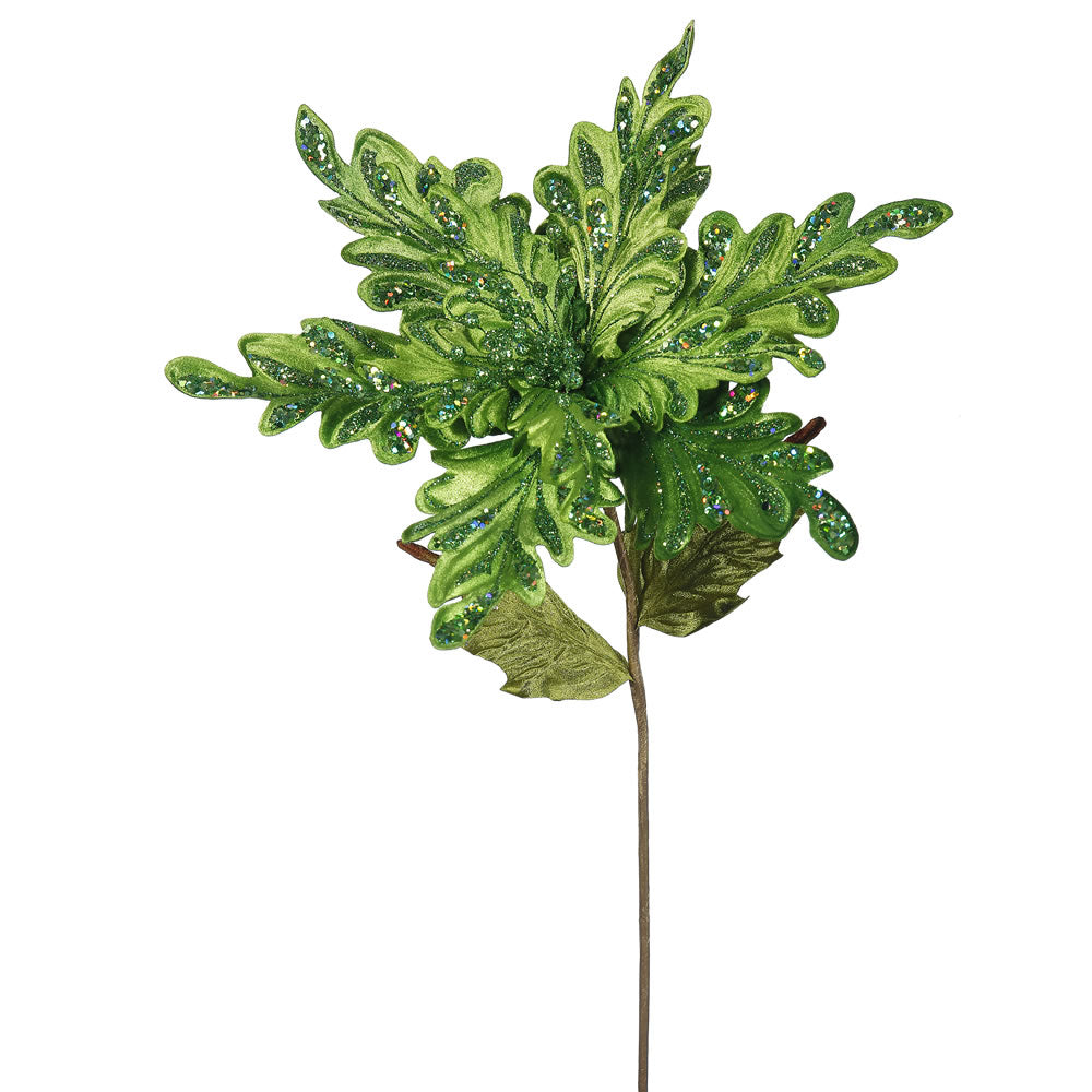 Vickerman 31″ Lime Poinsettia, 15″ Flower 3/Bag - OF160113