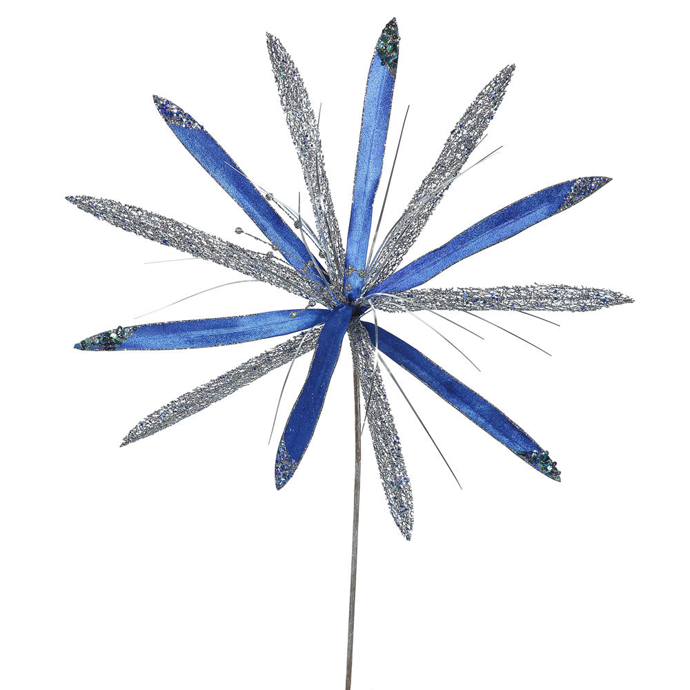 Vickerman 24″ Blue Papyrus, 20″ Flower 3/Bag - OF160502