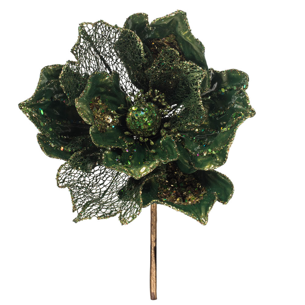 Vickerman 14” Green Pearl Magnolia 8” Flr 3/Bg - OF180304