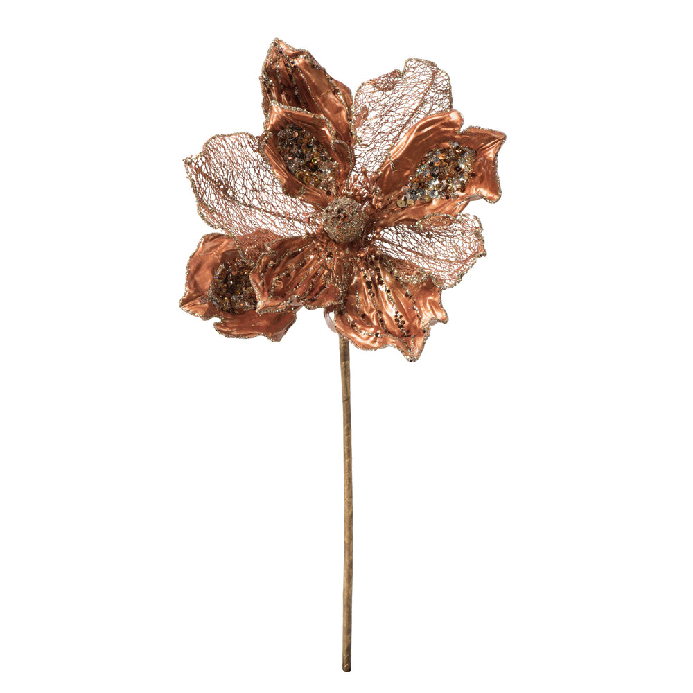 Vickerman 14” Mocha Pearl Magnolia 8” Flr 3/Bg - OF180316